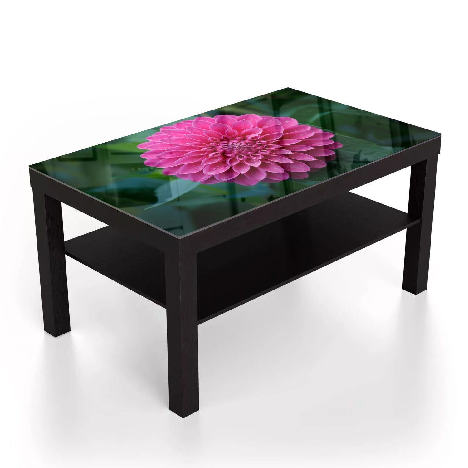 Salontafel 90x55 - Gehard Glas - Roze Dahlia