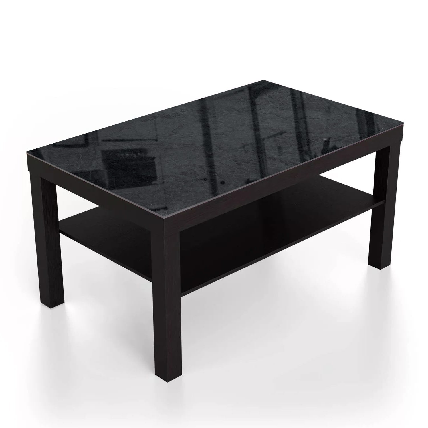 Salontafel 90x55 - Gehard Glas - Zwart Marmer