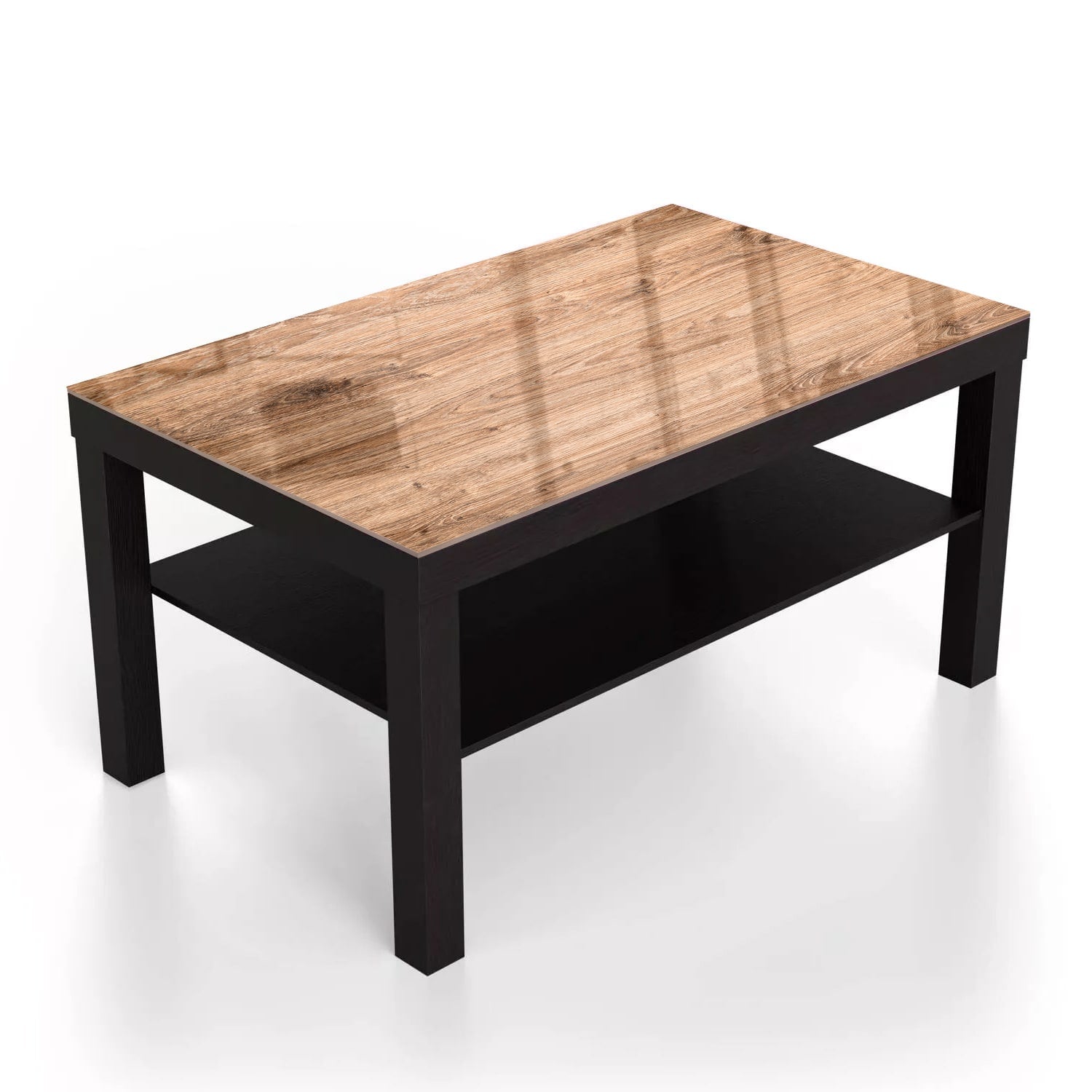 Salontafel 90x55 - Gehard Glas - Eikenhout Textuur
