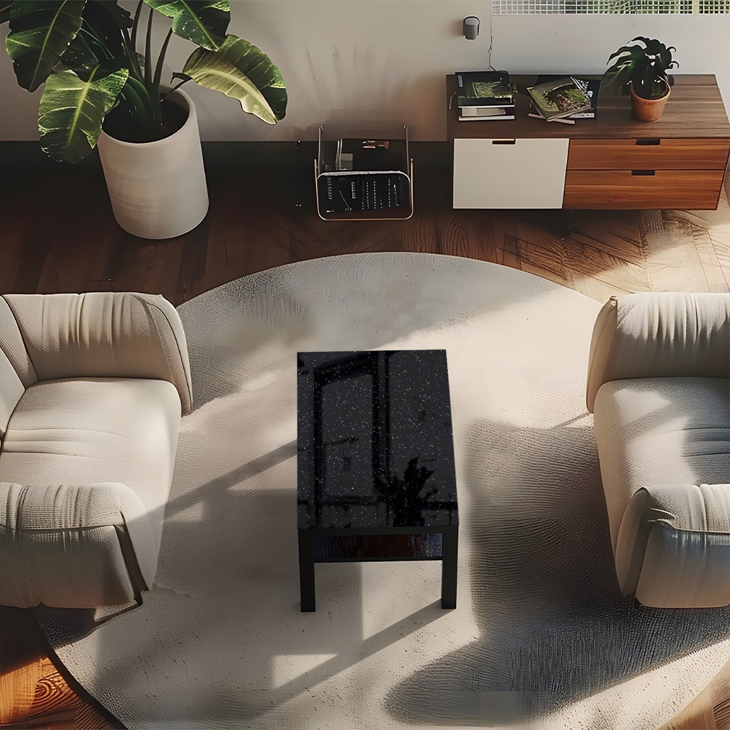 Salontafel 90x55 - Gehard Glas - Sterrenhemel