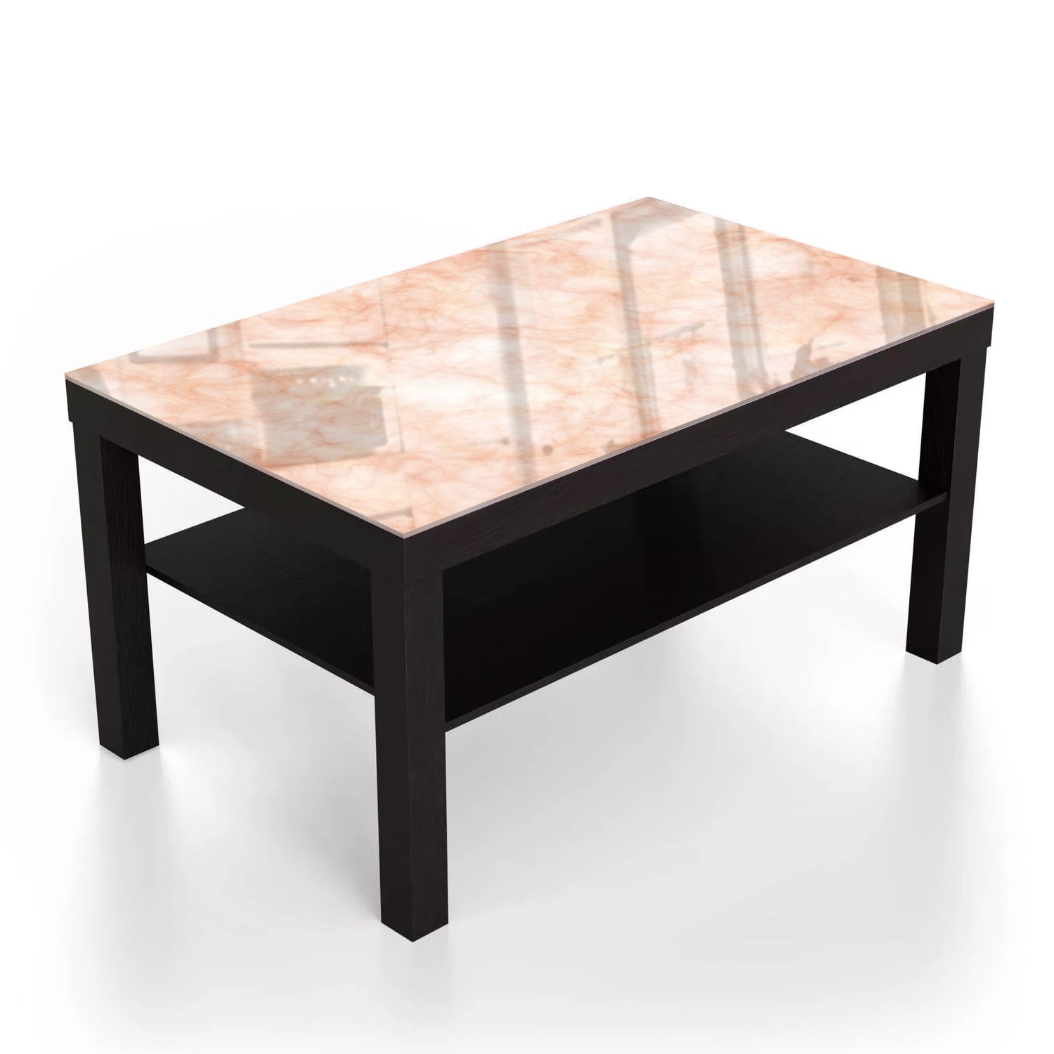 Salontafel 90x55 - Gehard Glas - Perzikkleurige Marmer