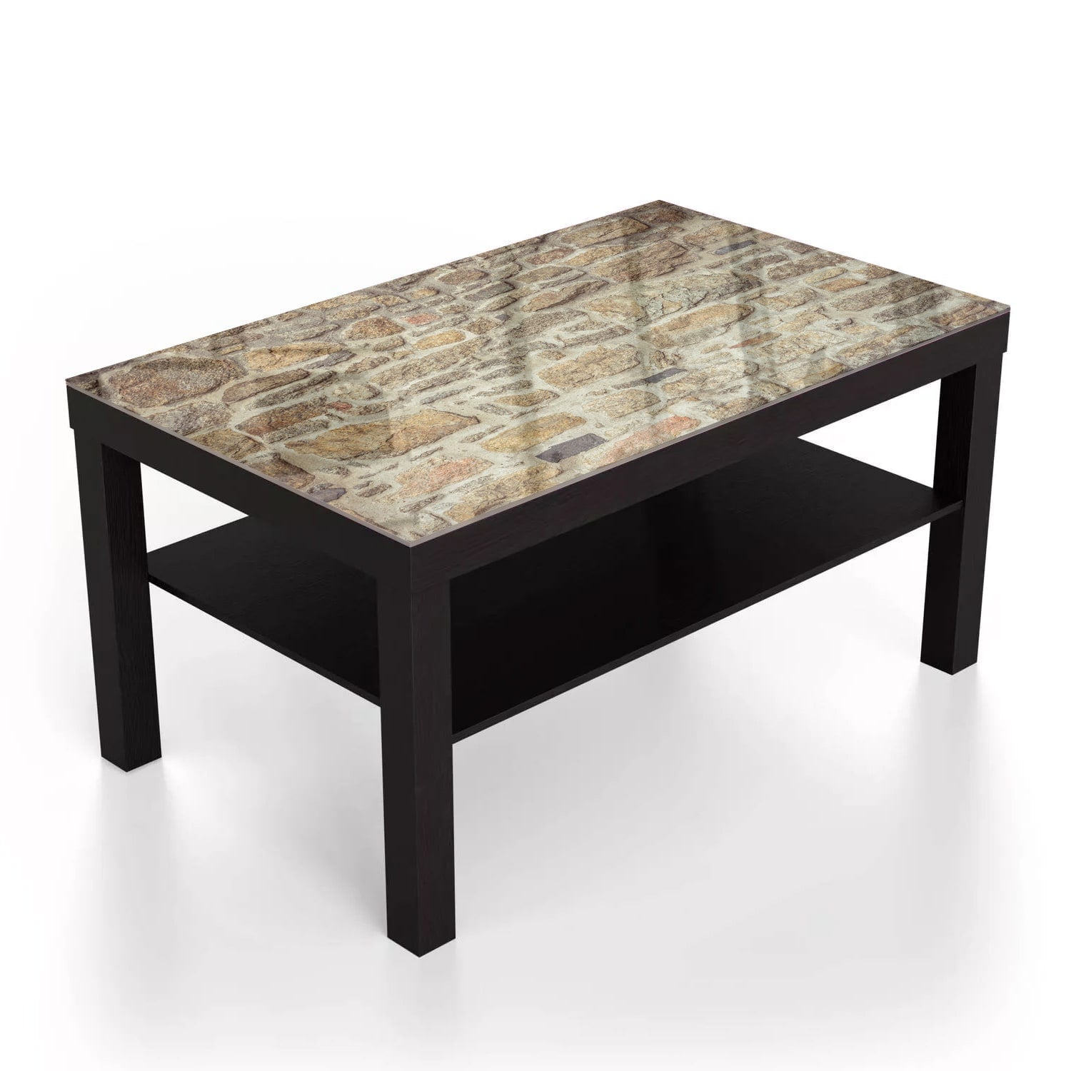 Salontafel 90x55 - Gehard Glas - Graniet Stenen Muur