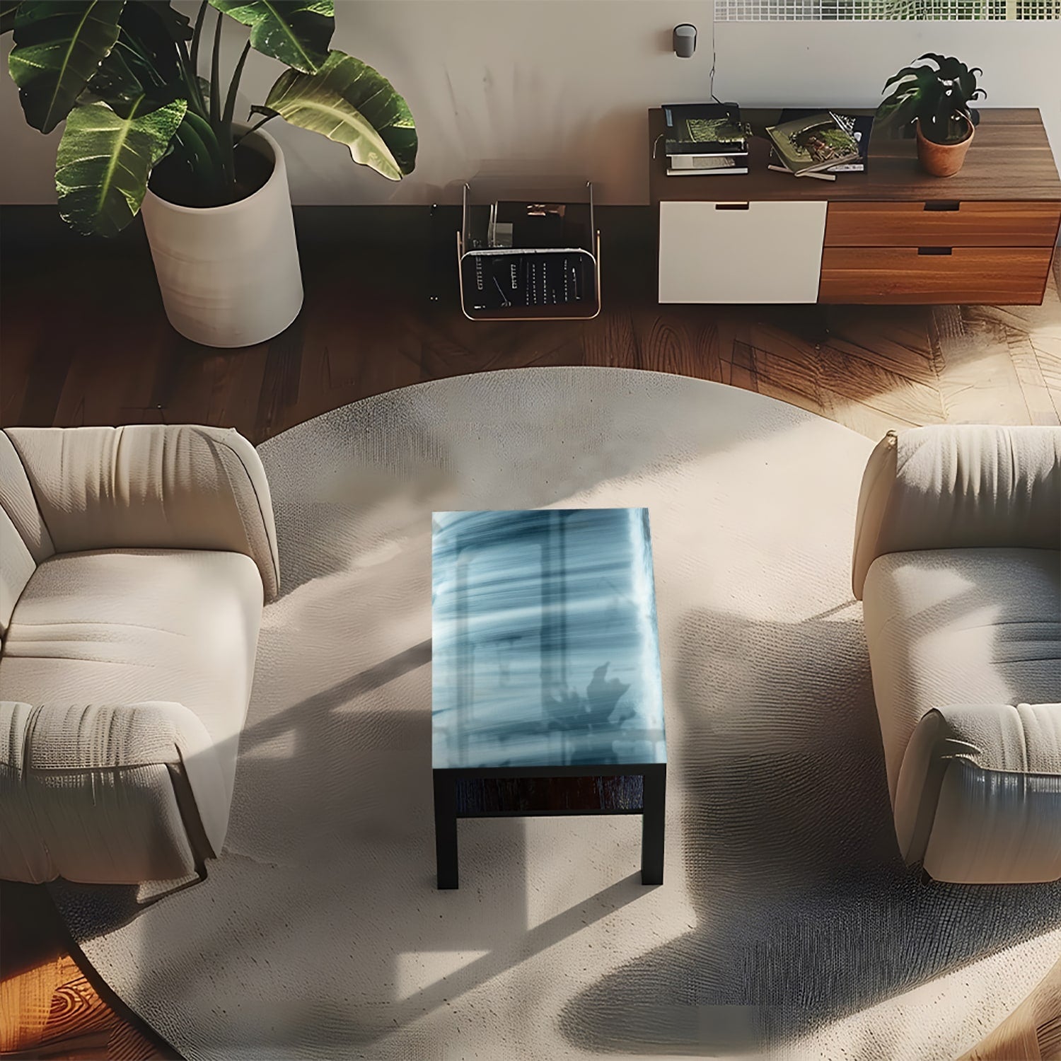 Salontafel 90x55 - Gehard Glas - Waterval