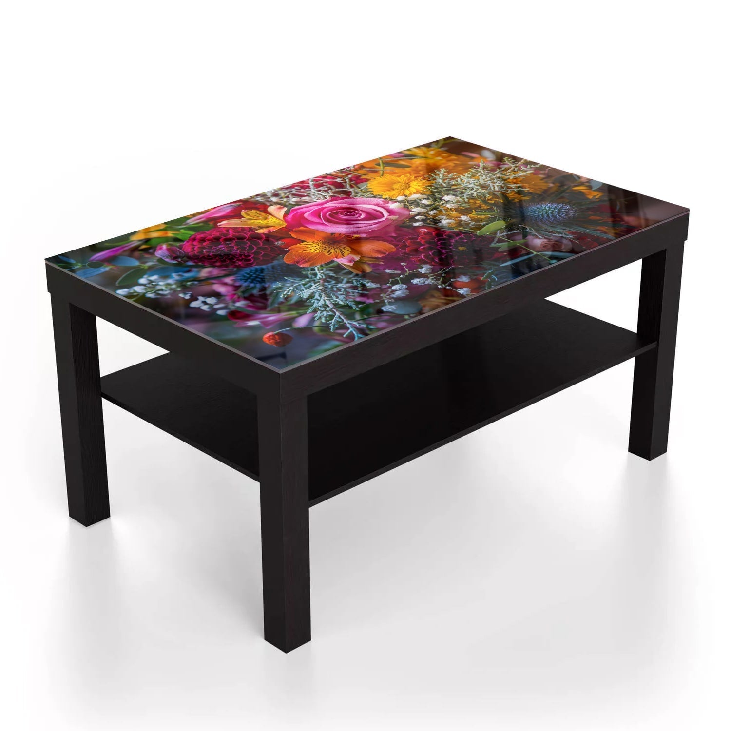 Salontafel 90x55 - Gehard Glas - Levendig Bloemenboeket