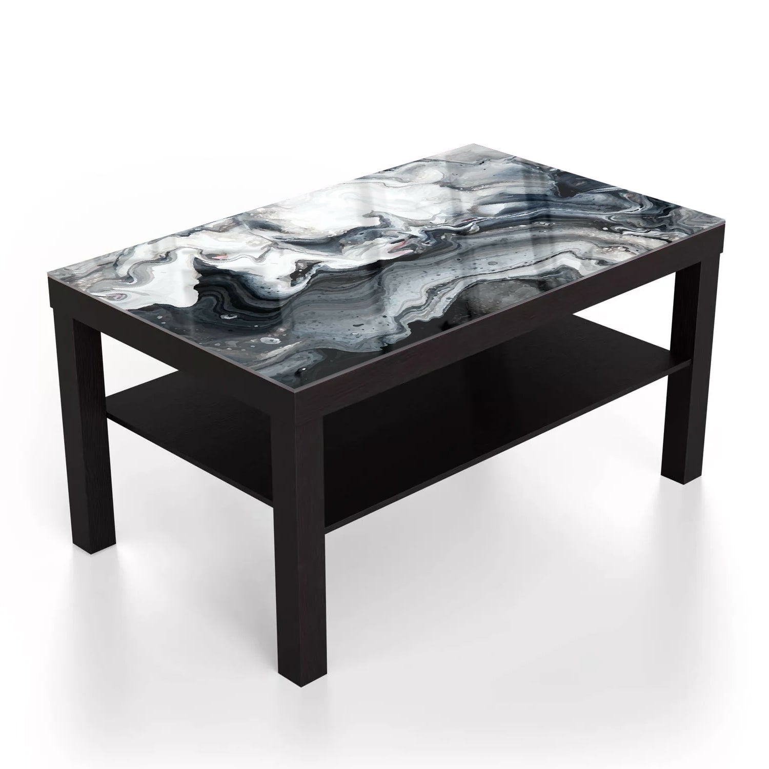 Salontafel 90x55 - Gehard Glas - Marmer Golfpatroon
