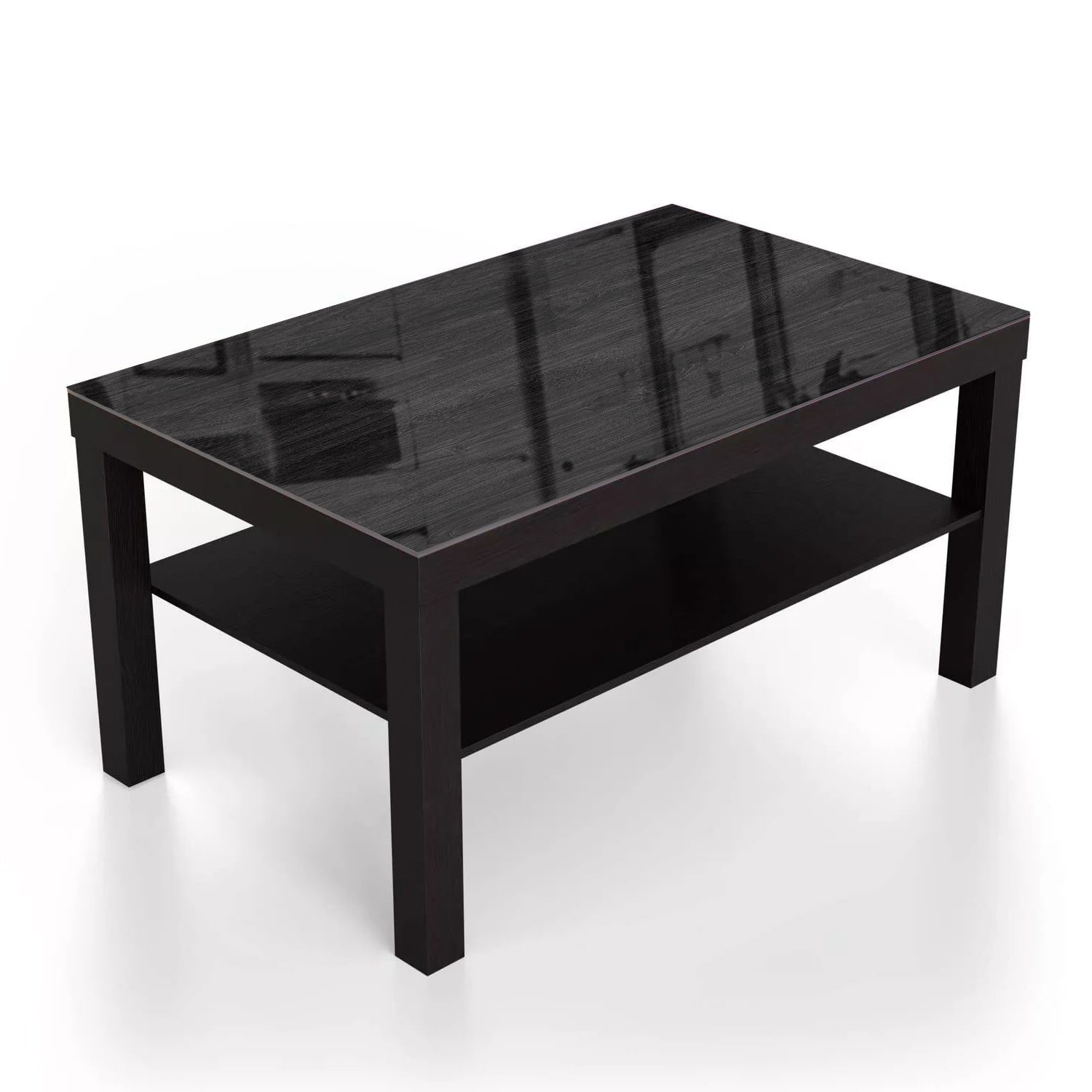 Salontafel 90x55 - Gehard Glas - Zwart Hout