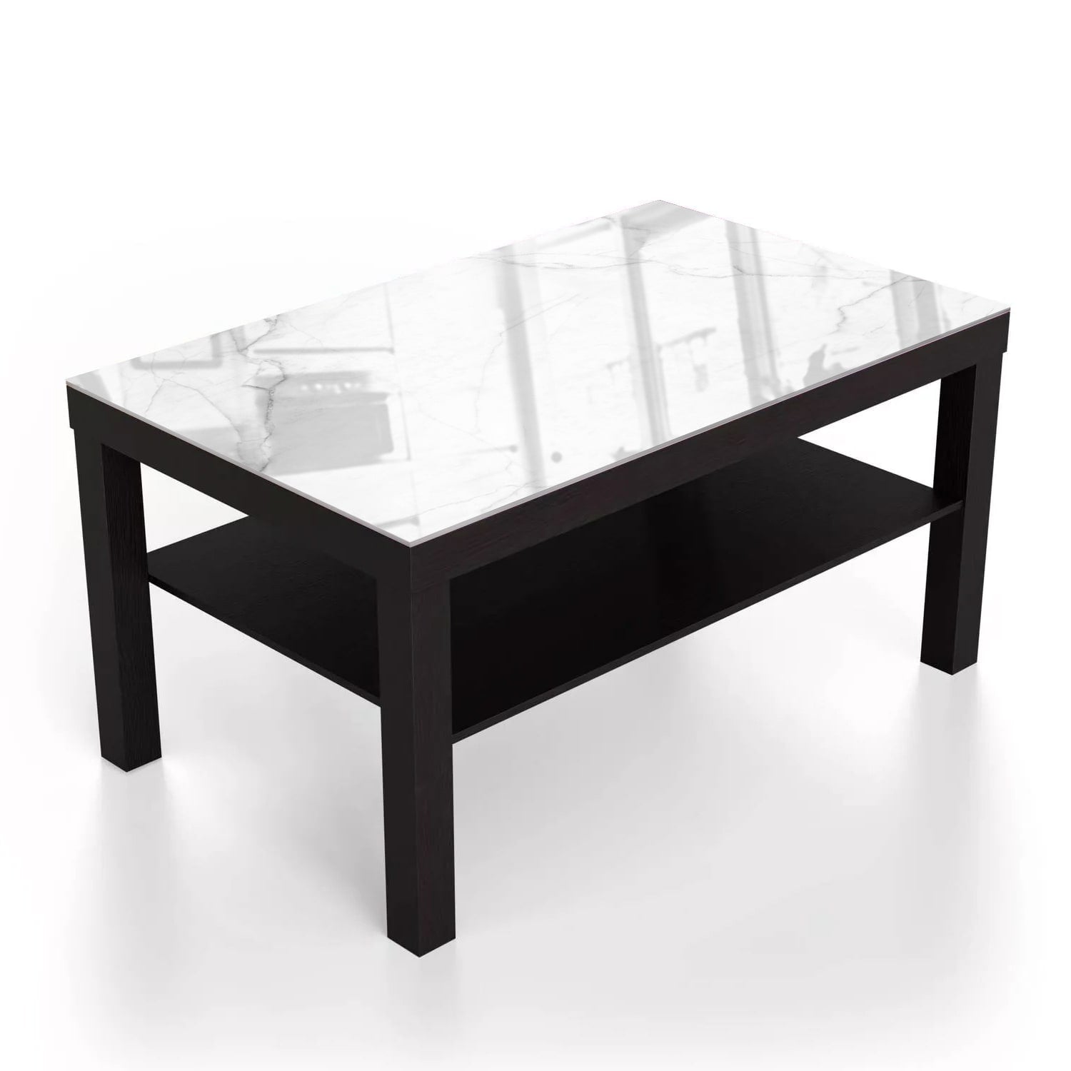 Salontafel 90x55 - Gehard Glas - Melkwit Marmer