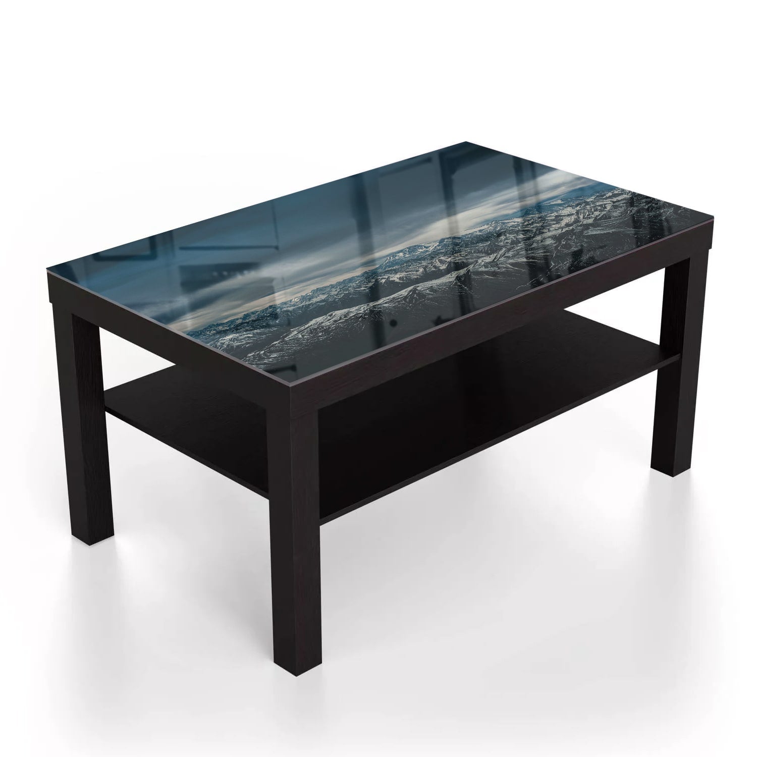 Salontafel 90x55 - Gehard Glas - Bergtoppen in de Winter