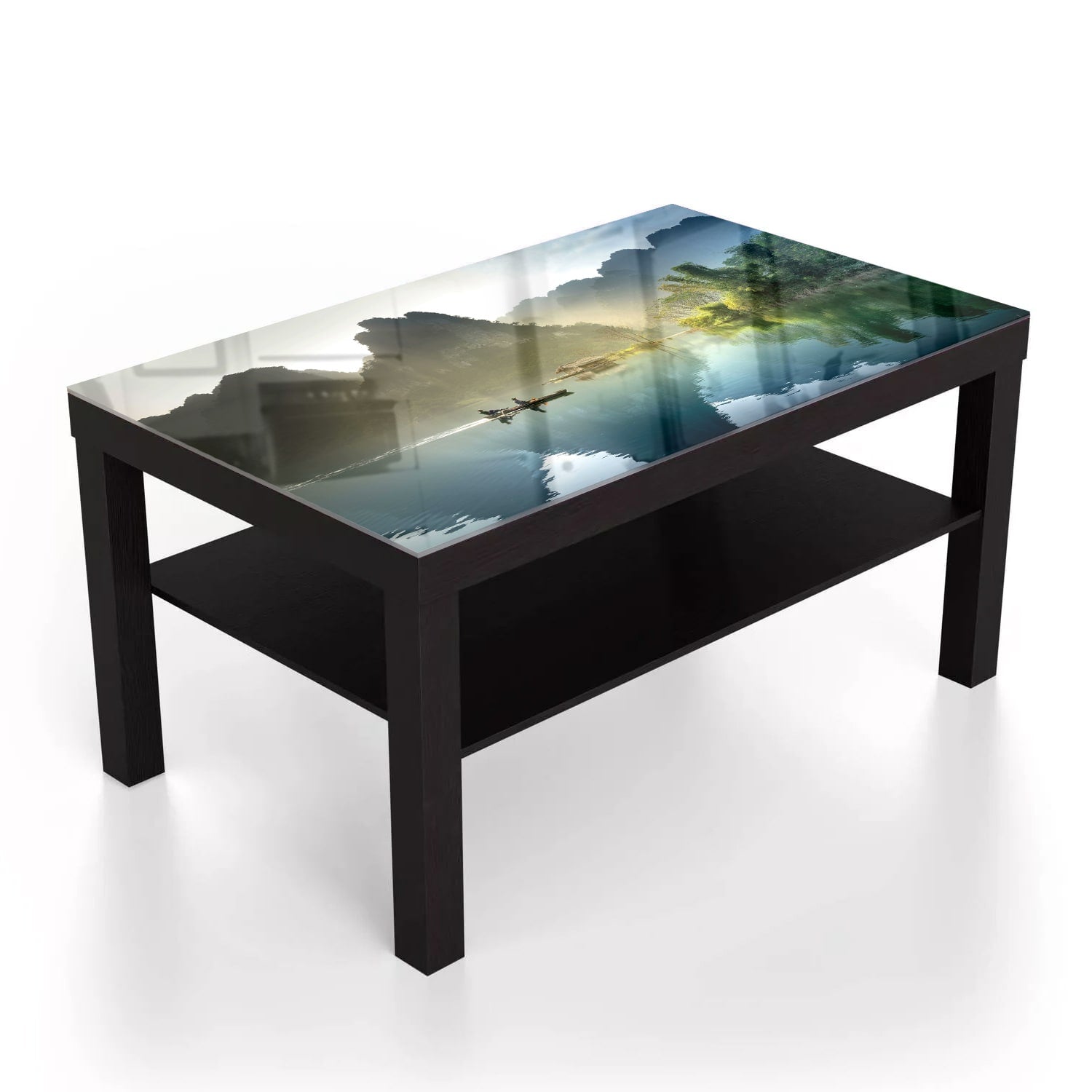 Salontafel 90x55 - Gehard Glas - Mistige Bergen