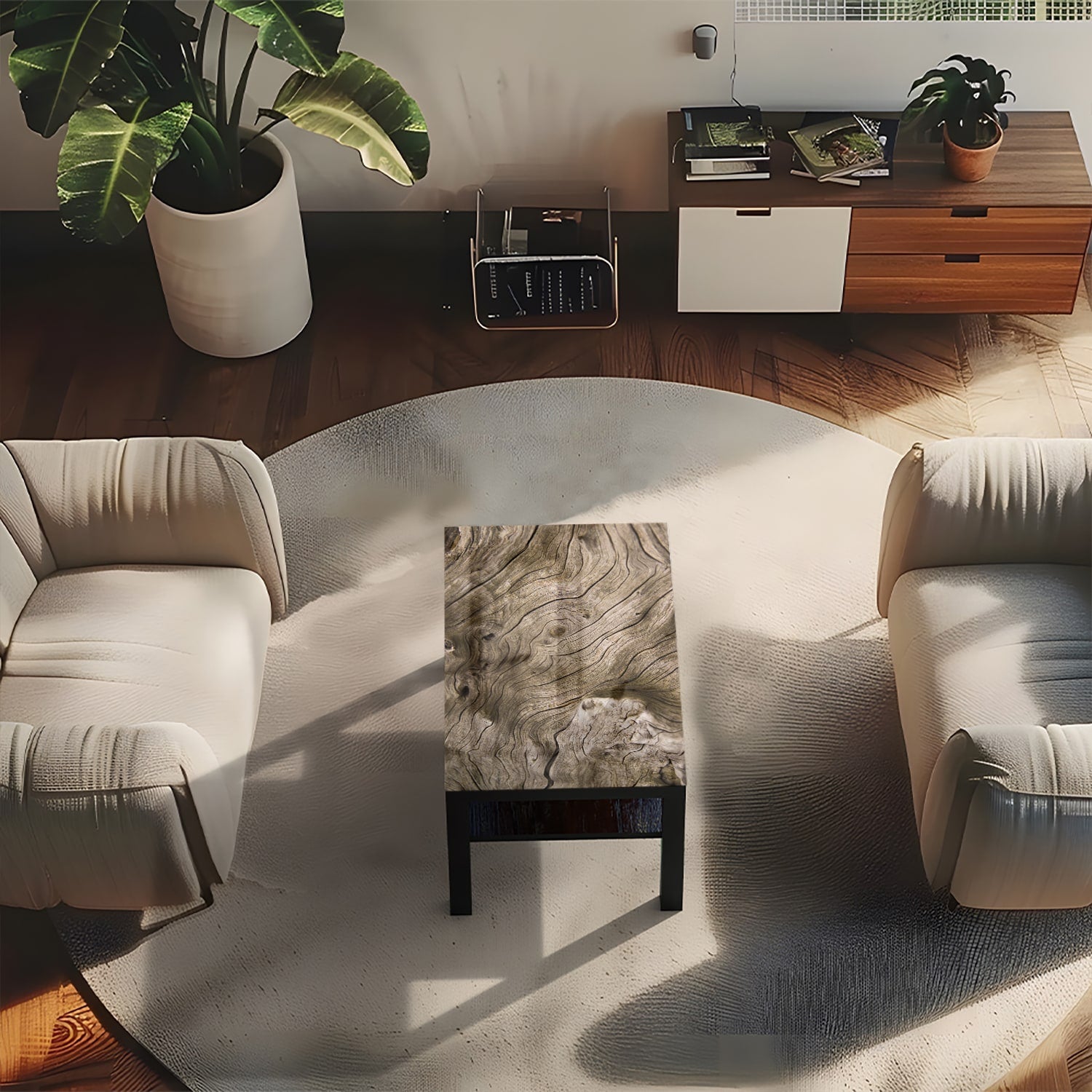 Salontafel 90x55 - Gehard Glas - Drijfhout