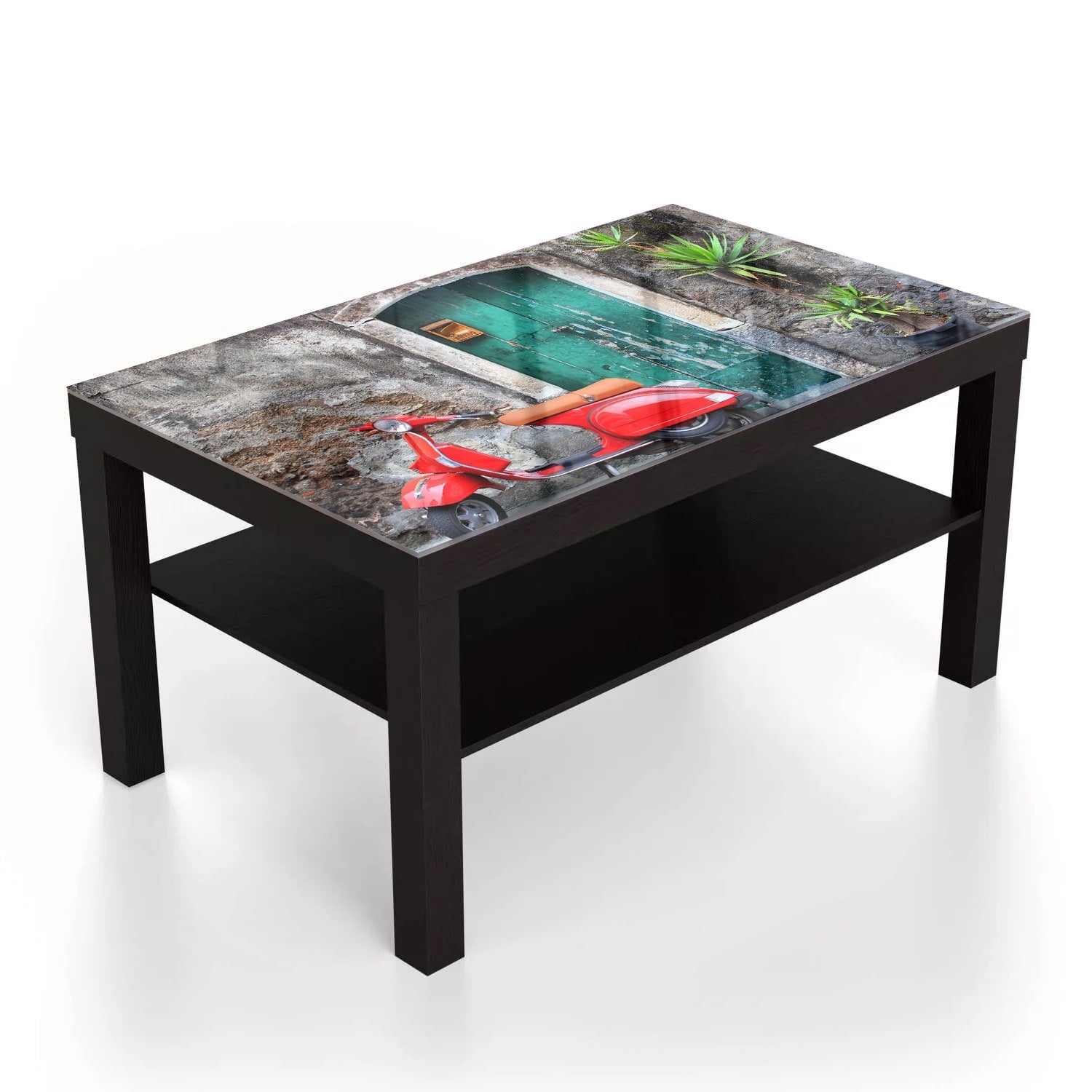 Salontafel 90x55 - Gehard Glas - Retro Scooter bij Oude Deur