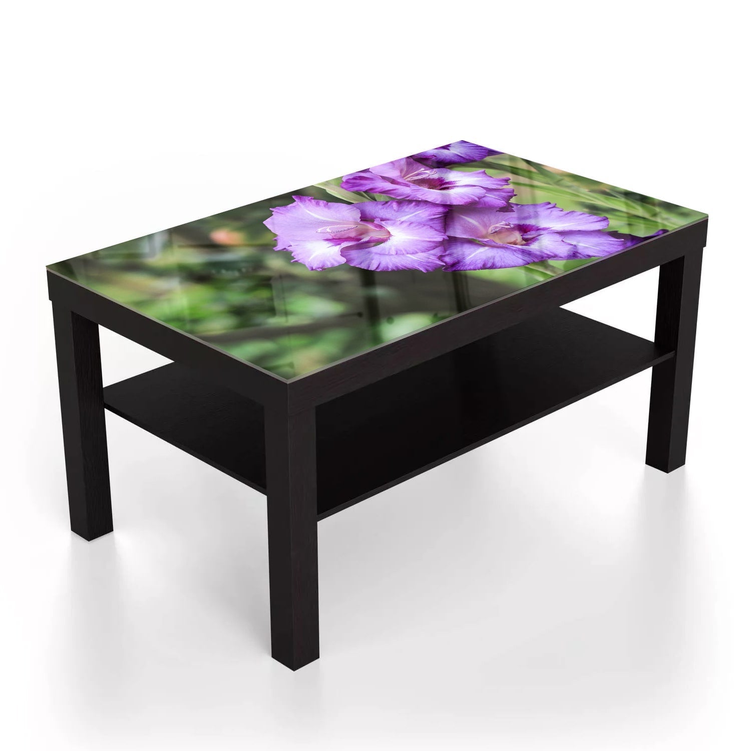 Salontafel 90x55 - Gehard Glas - Paarse Gladiolen