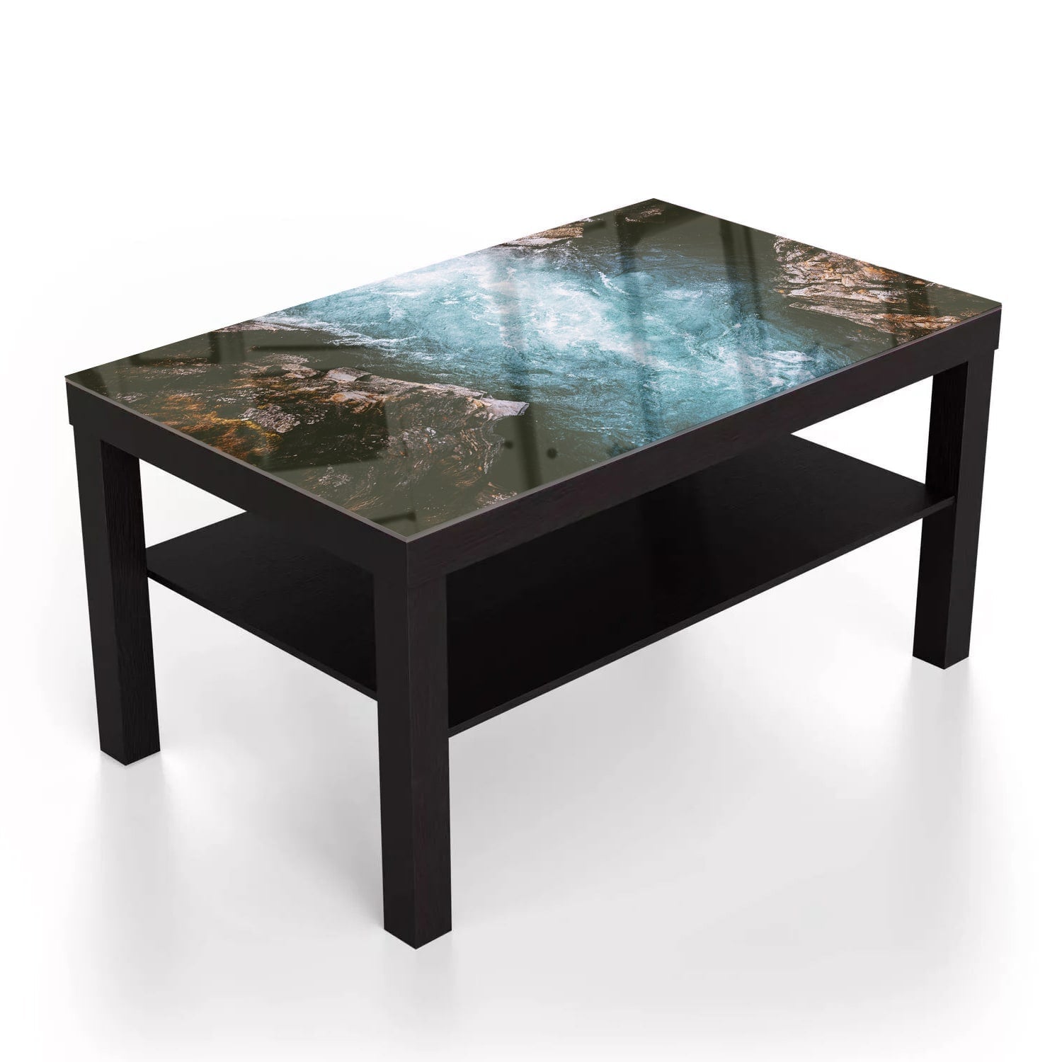 Salontafel 90x55 - Gehard Glas - Rivier Canyon in Zweden