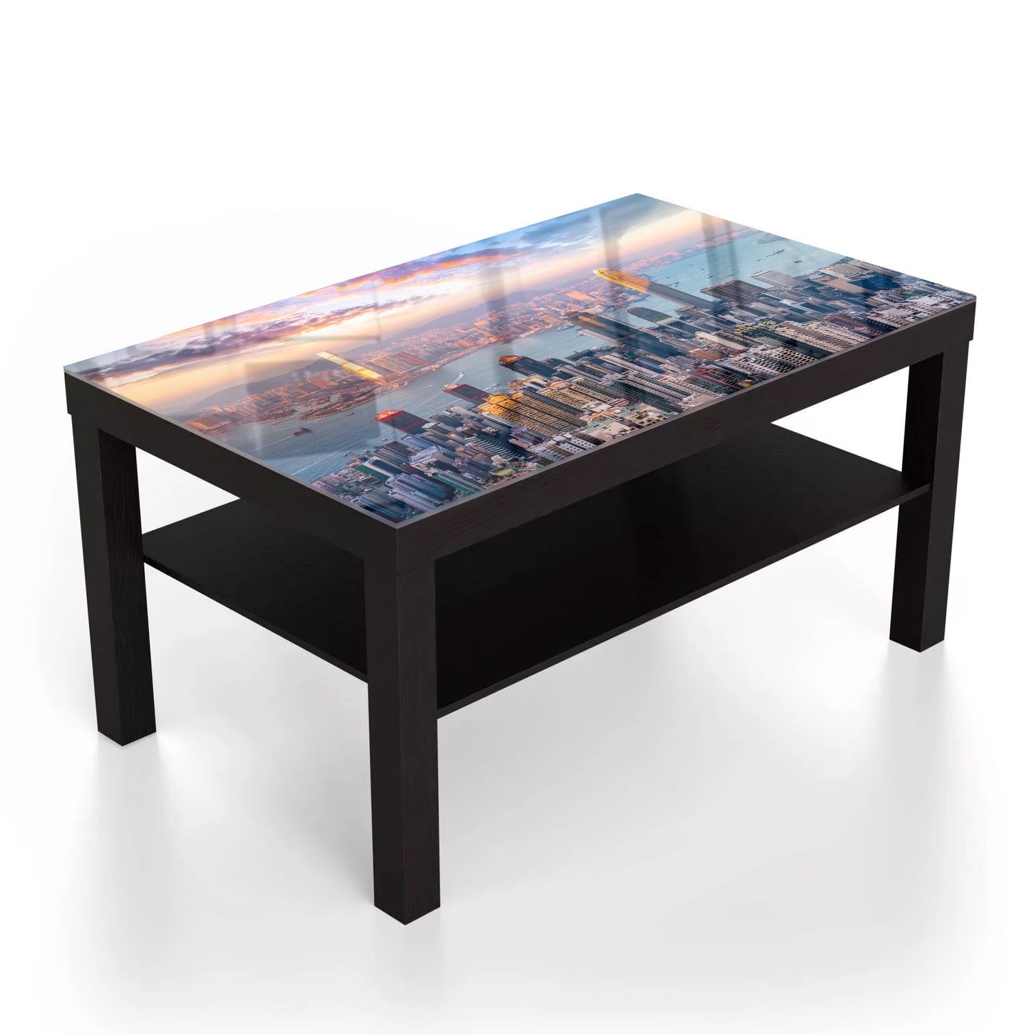 Salontafel 90x55 - Gehard Glas - Hong Kong Skyline