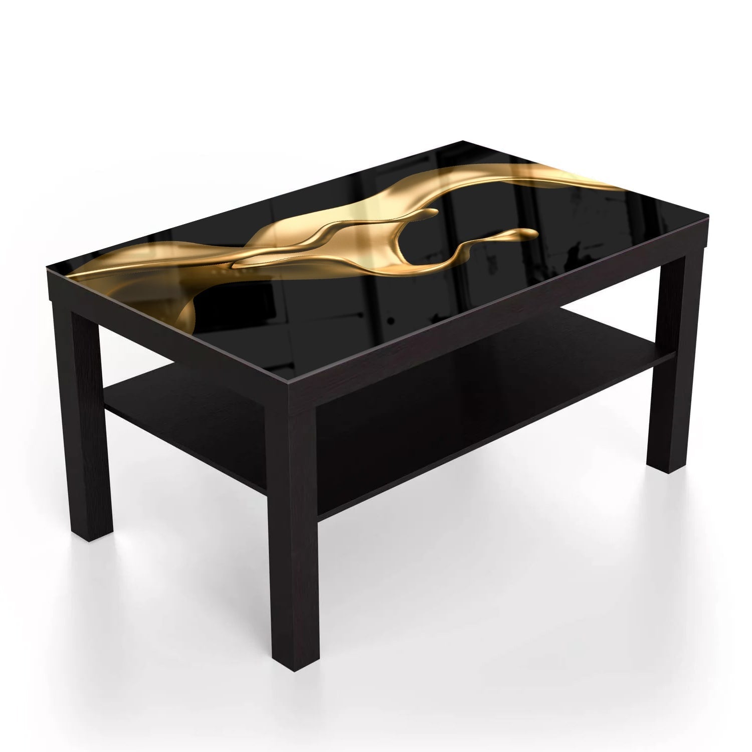 Salontafel 90x55 - Gehard Glas - Elegante Gouden Vloeistof