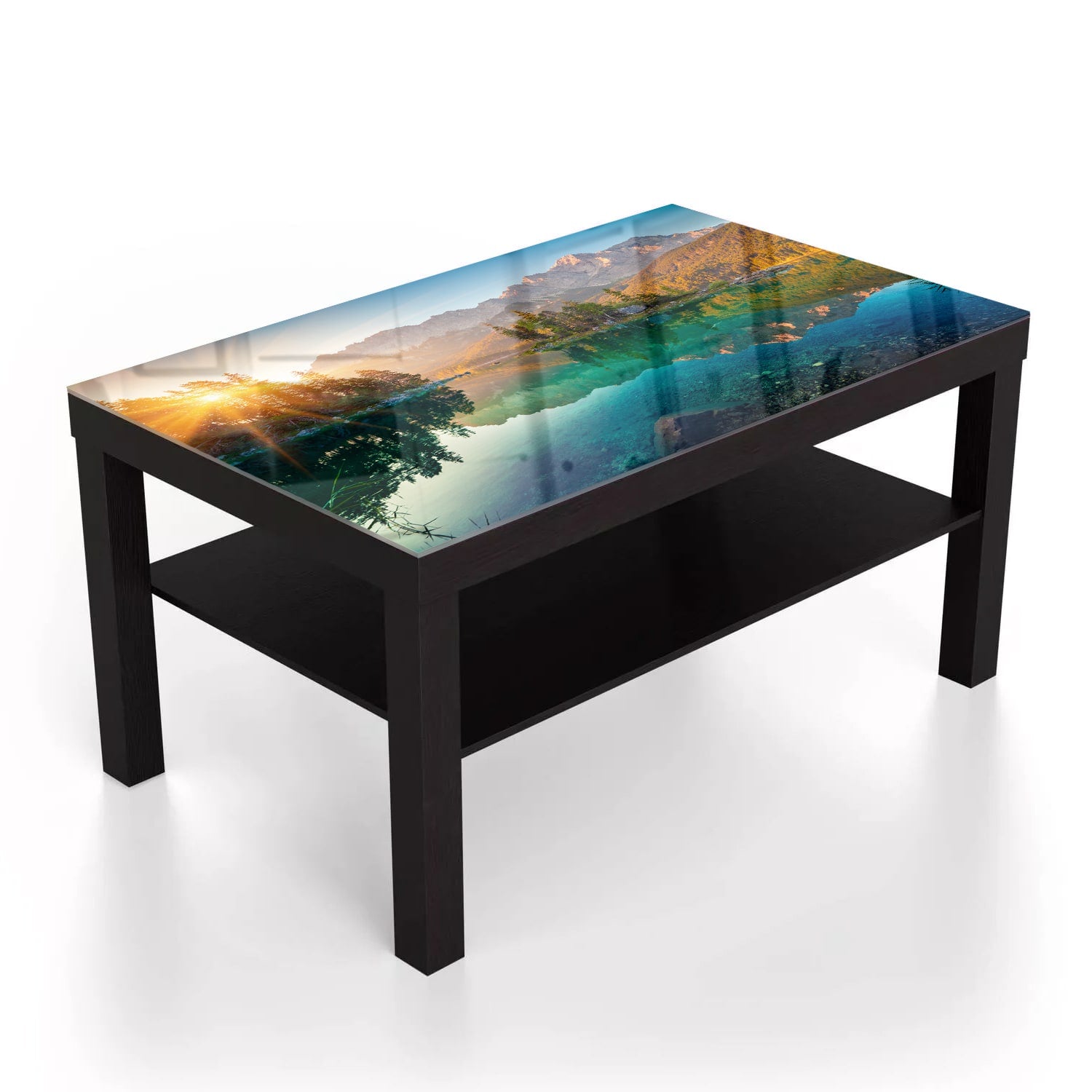 Salontafel 90x55 - Gehard Glas - Zonsopgang bij Eibsee Meer