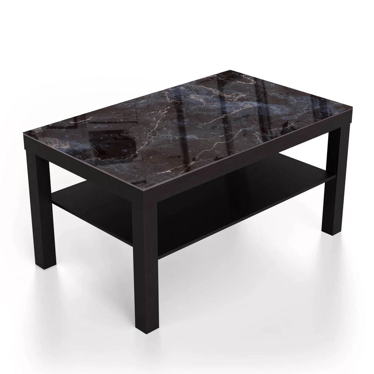 Salontafel 90x55 - Gehard Glas - Middernachtblauw Marmer