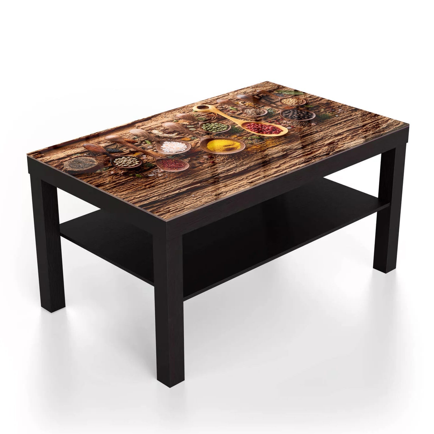 Salontafel 90x55 - Gehard Glas - Kruiden & Specerijen op Hout