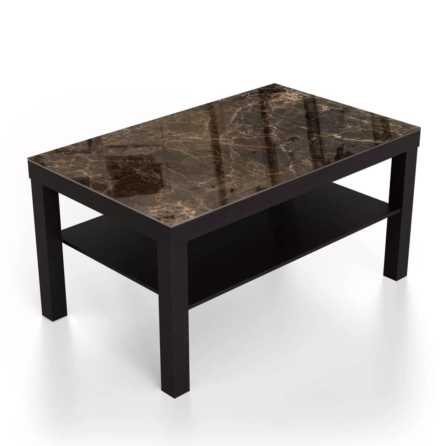Salontafel 90x55 - Gehard Glas - Bruin Marmer