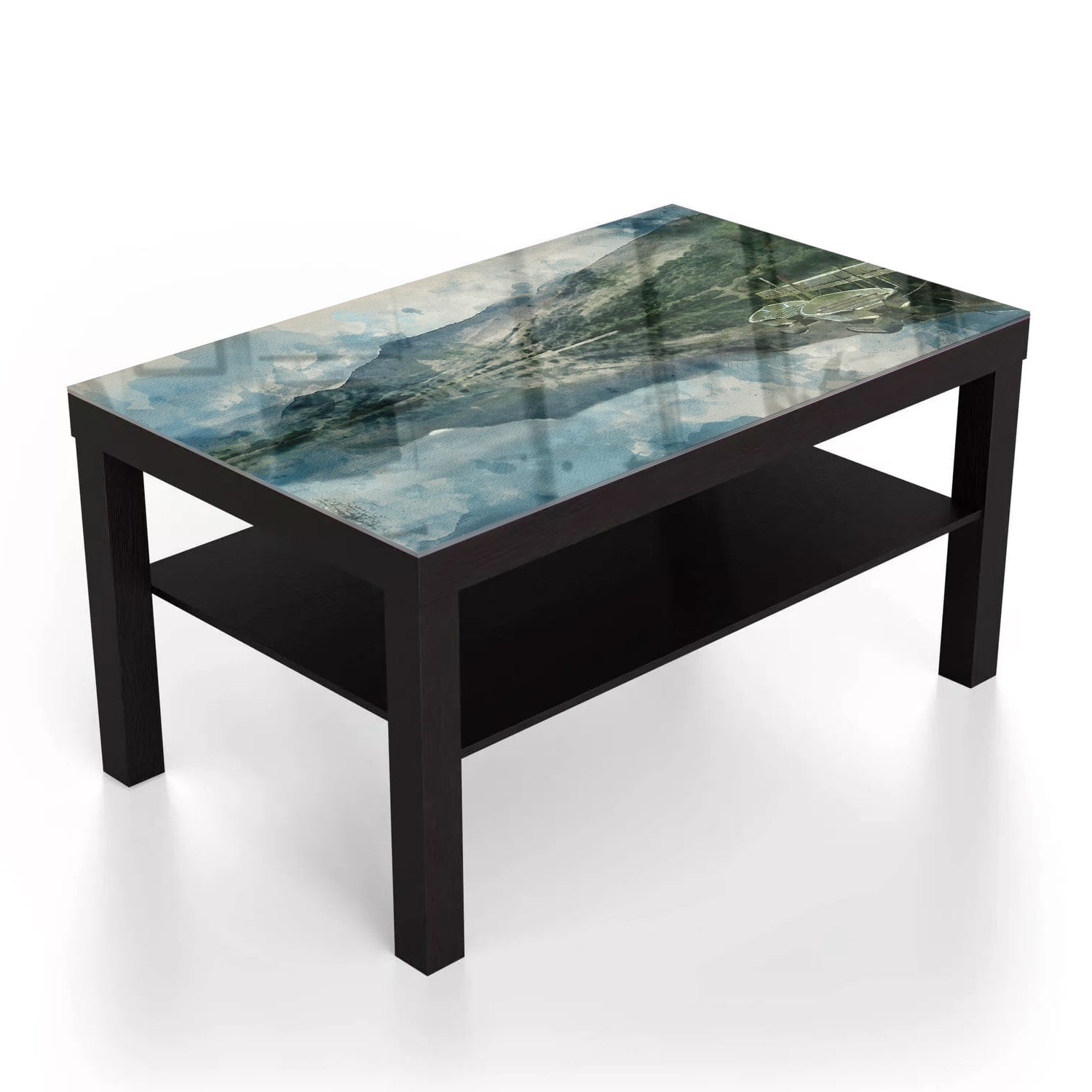 Salontafel 90x55 - Gehard Glas - Waterverf Schilderij Bergmeer