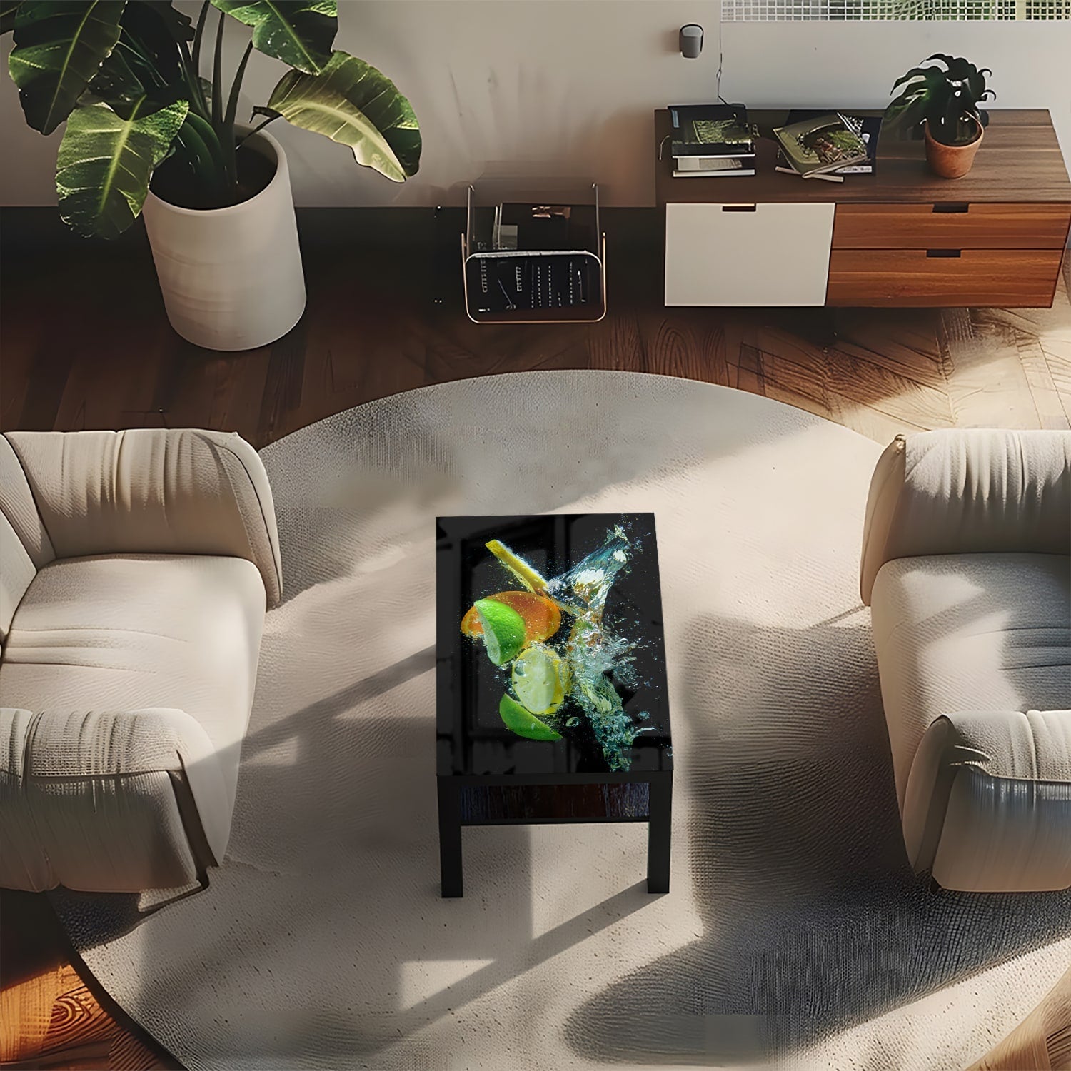 Salontafel 90x55 - Gehard Glas - Citrus Splash