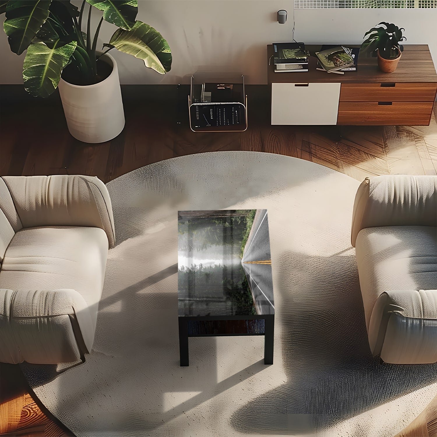 Salontafel 90x55 - Gehard Glas - Redwood National Forest
