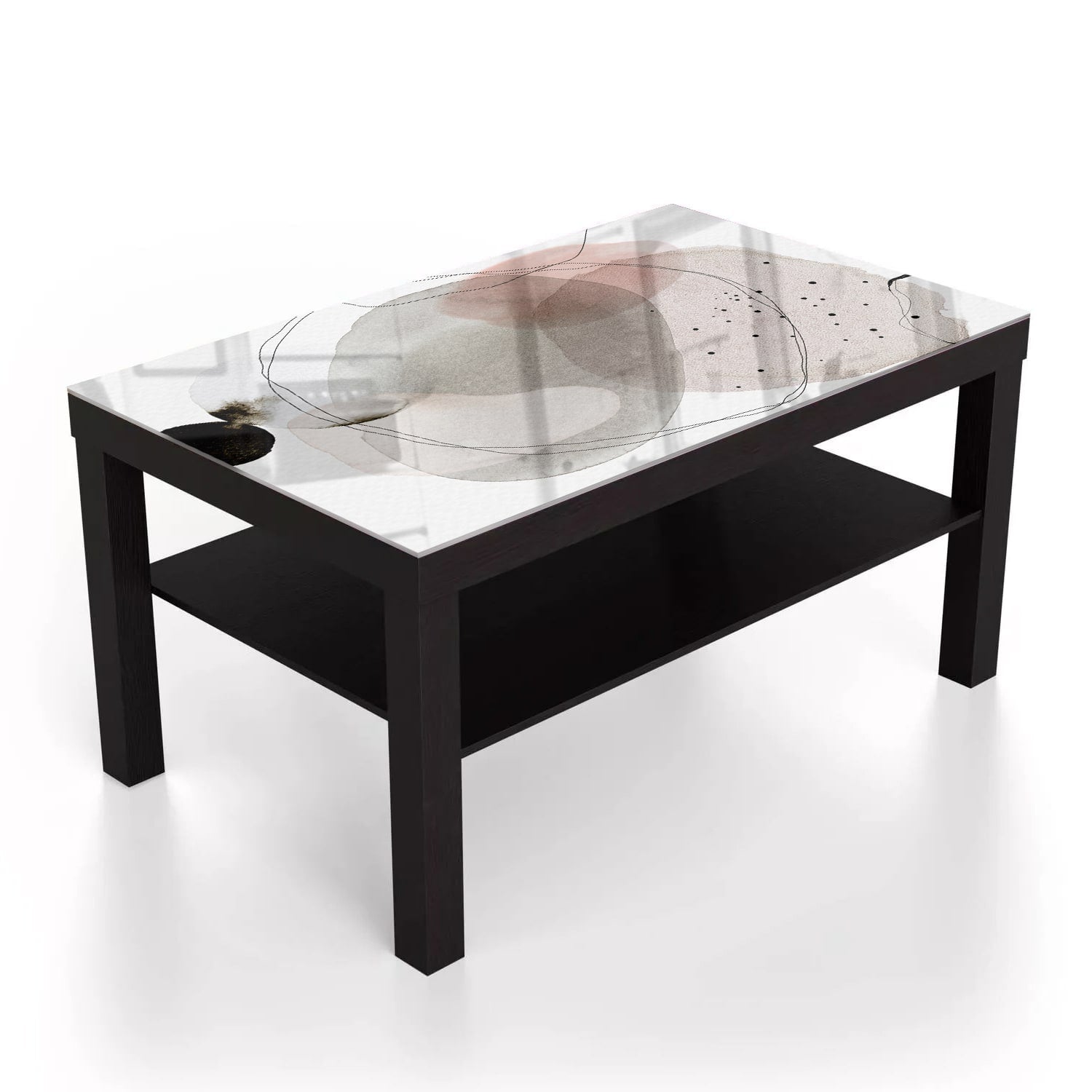 Salontafel 90x55 - Gehard Glas - Abstract Waterverf Ontwerp