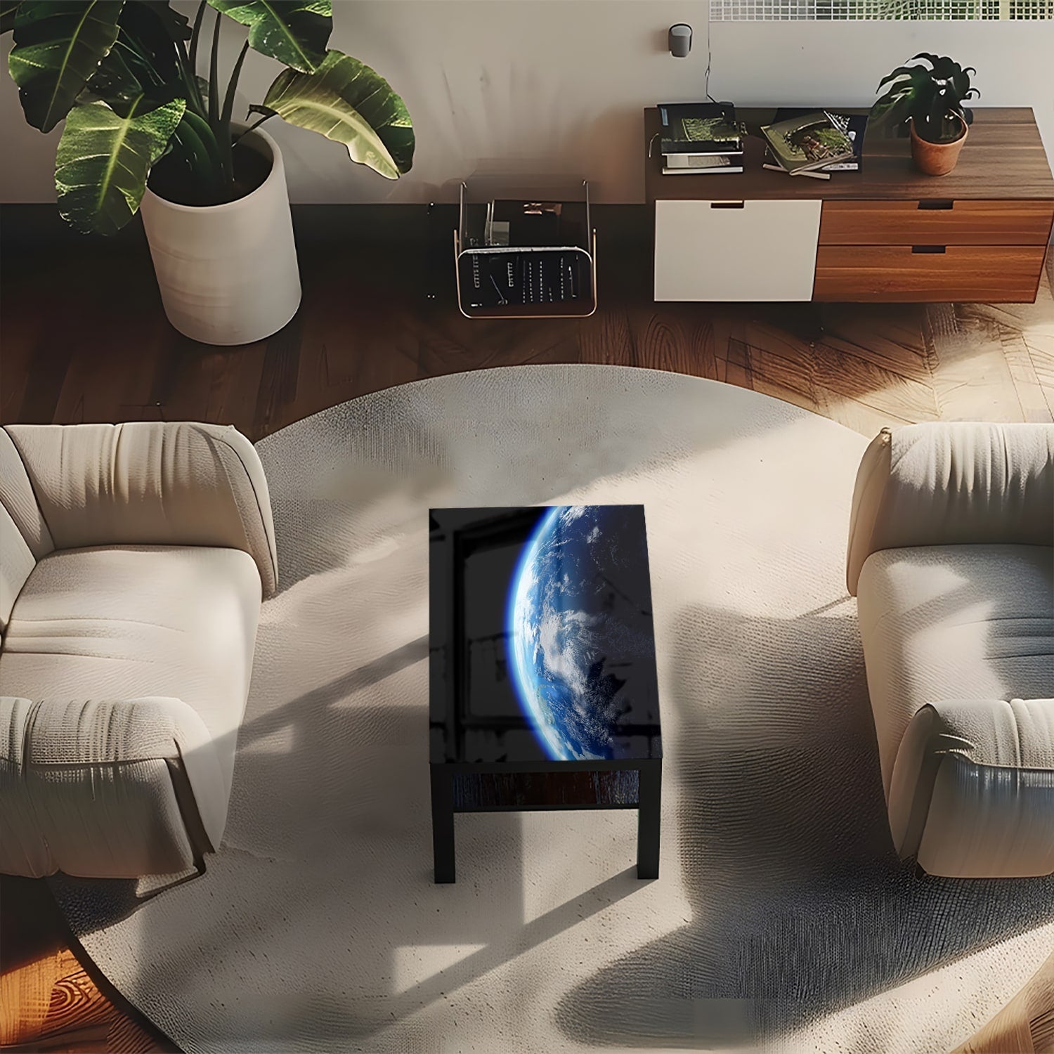 Salontafel 90x55 - Gehard Glas - Planeet Aarde