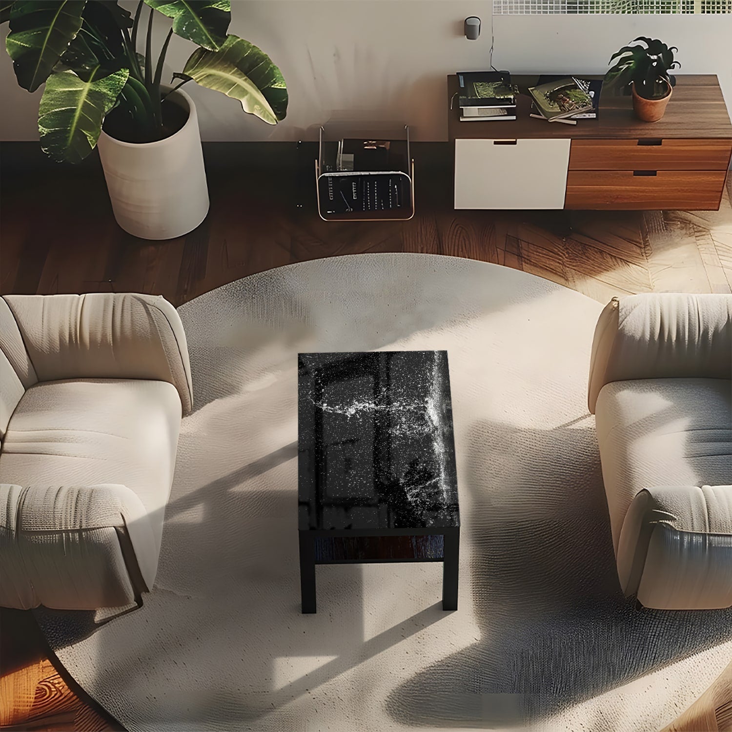 Salontafel 90x55 - Gehard Glas - Splash