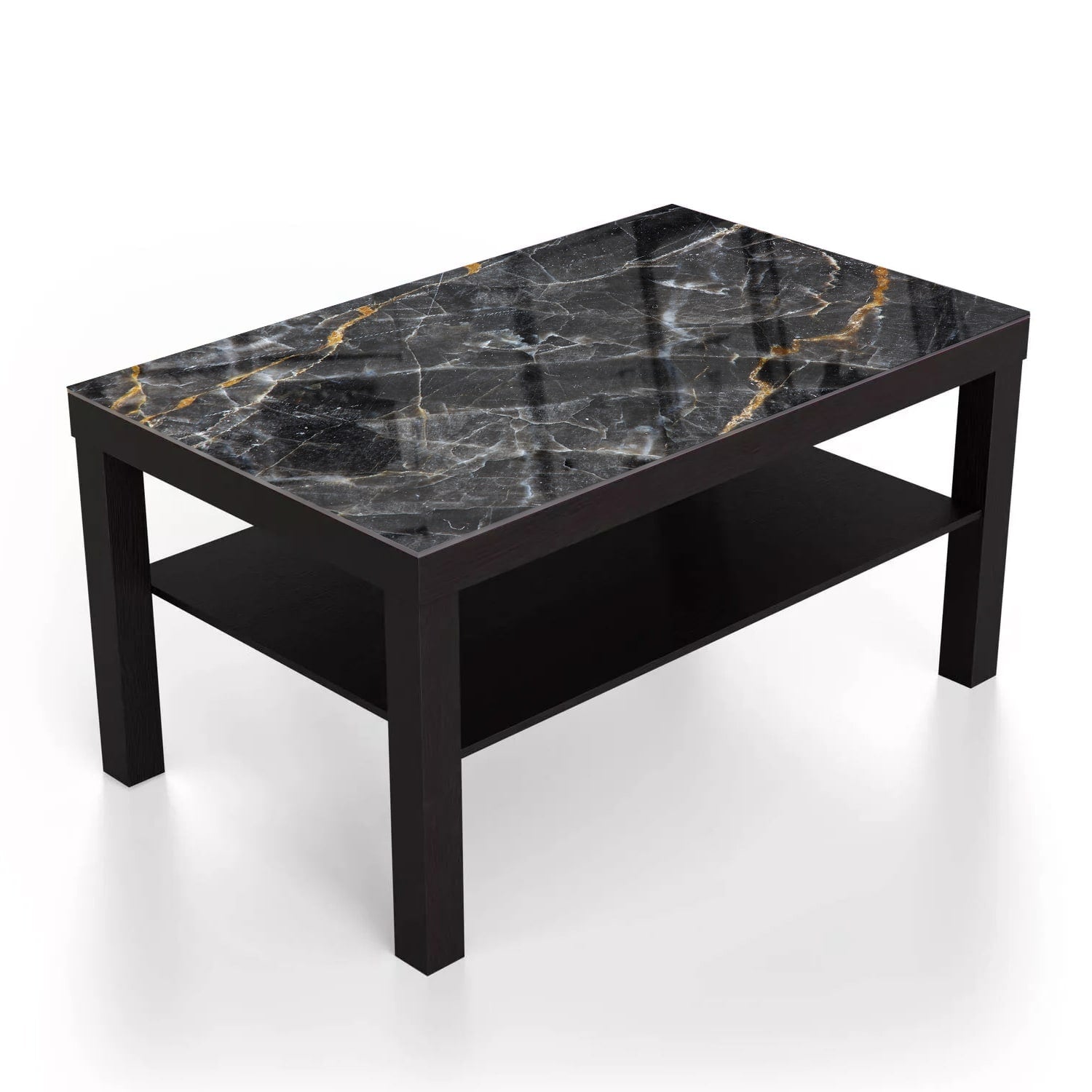 Salontafel 90x55 - Gehard Glas - Gouden Aders Marmer