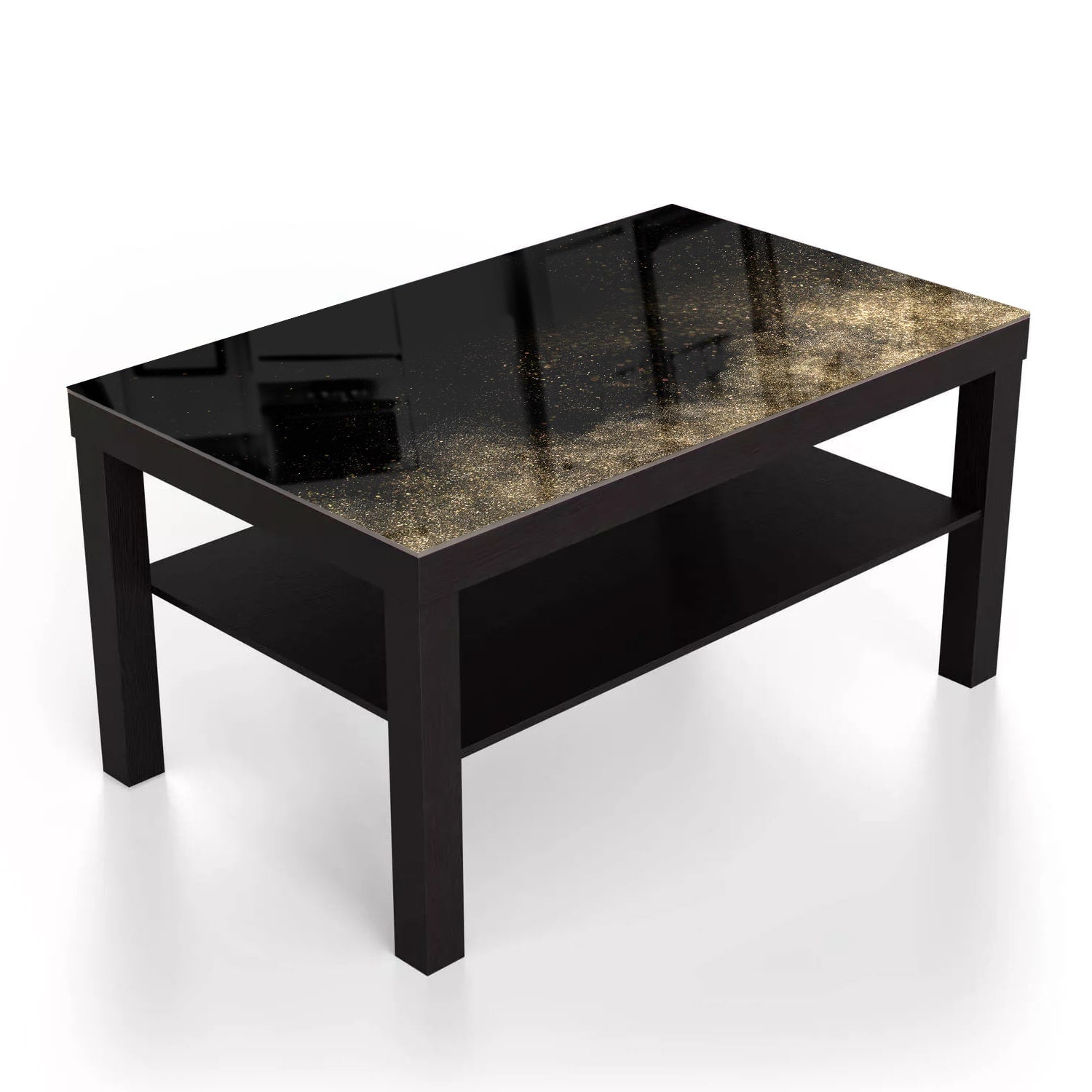 Salontafel 90x55 - Gehard Glas - Gouden Glitter Poeder