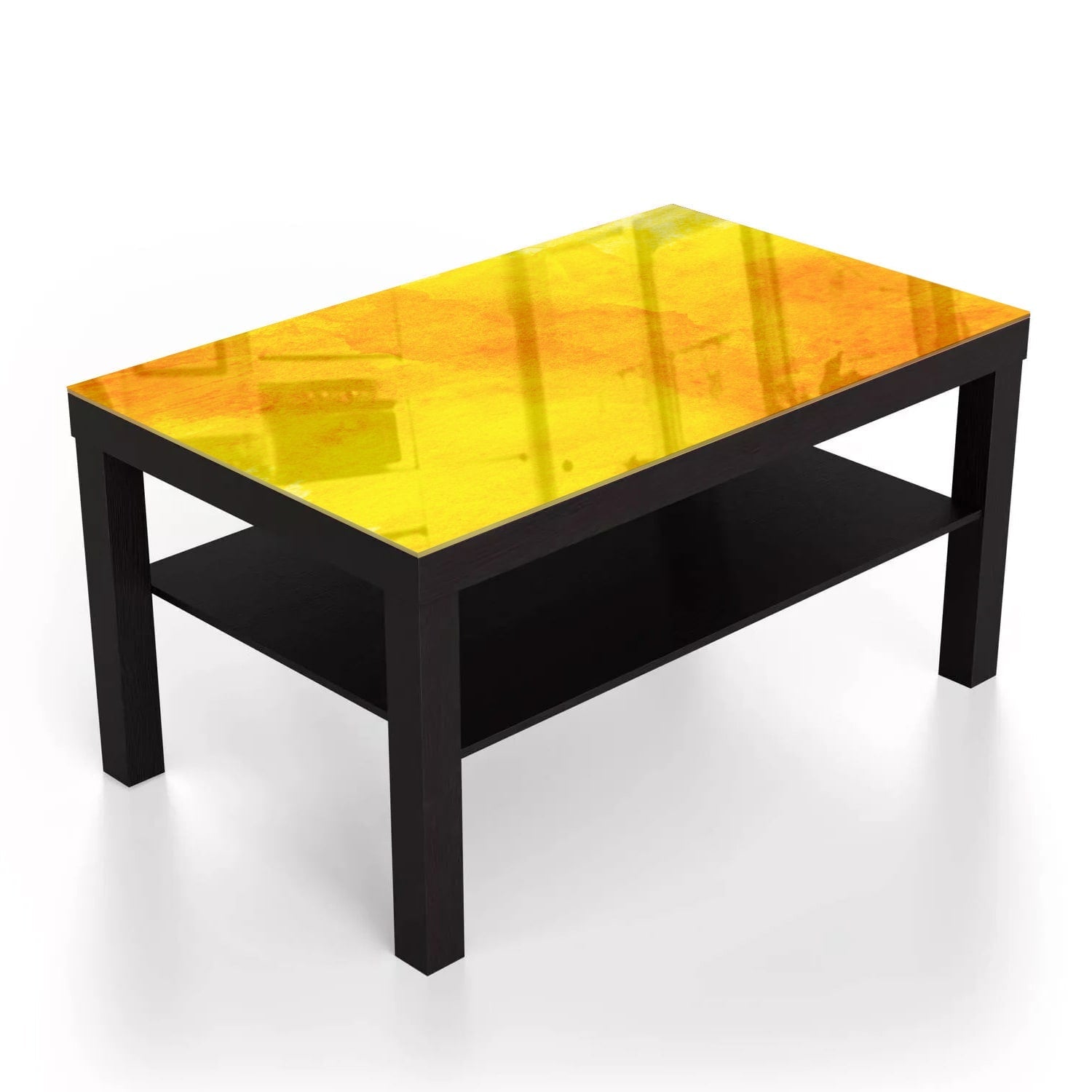 Salontafel 90x55 - Gehard Glas - Oranje-Gele Waterverf