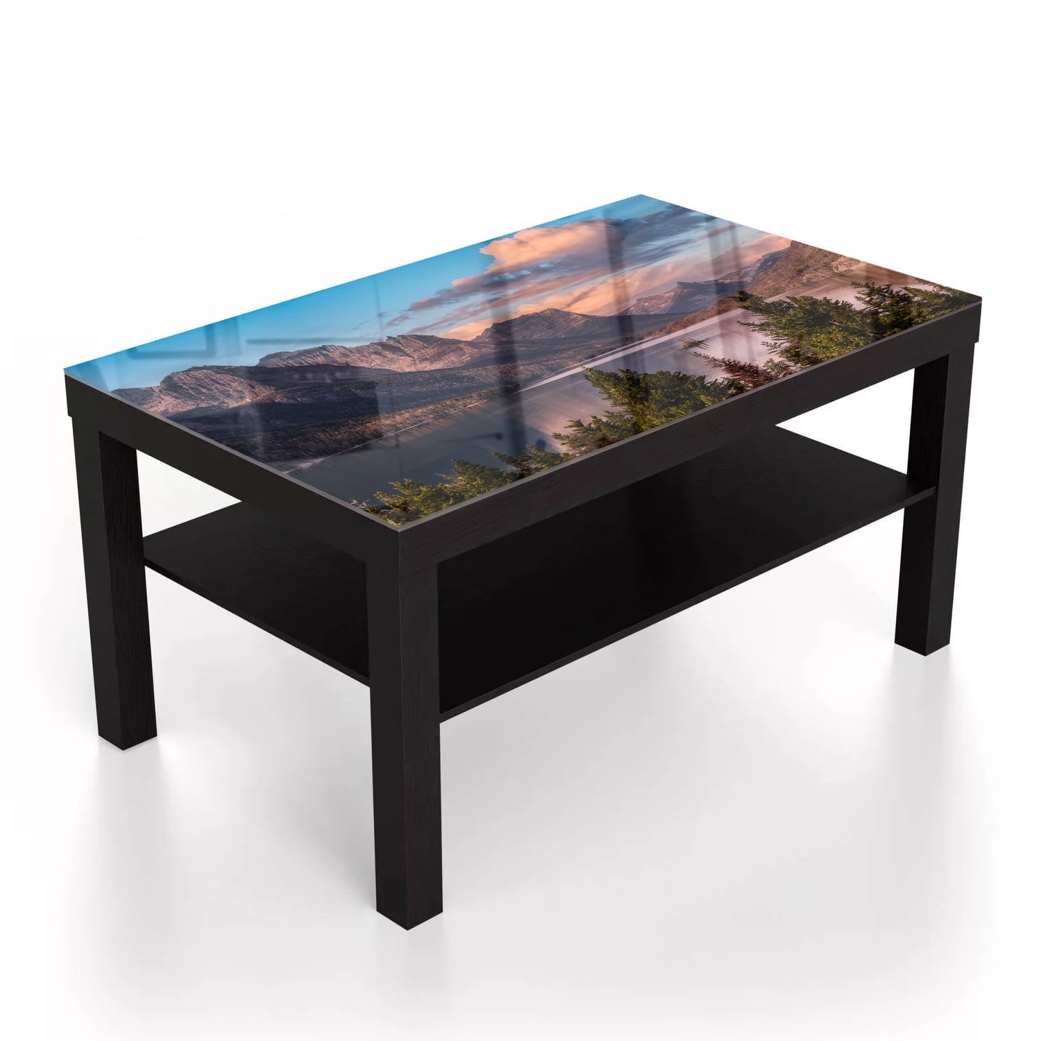 Salontafel 90x55 - Gehard Glas - Meer bij Rocky Mountains