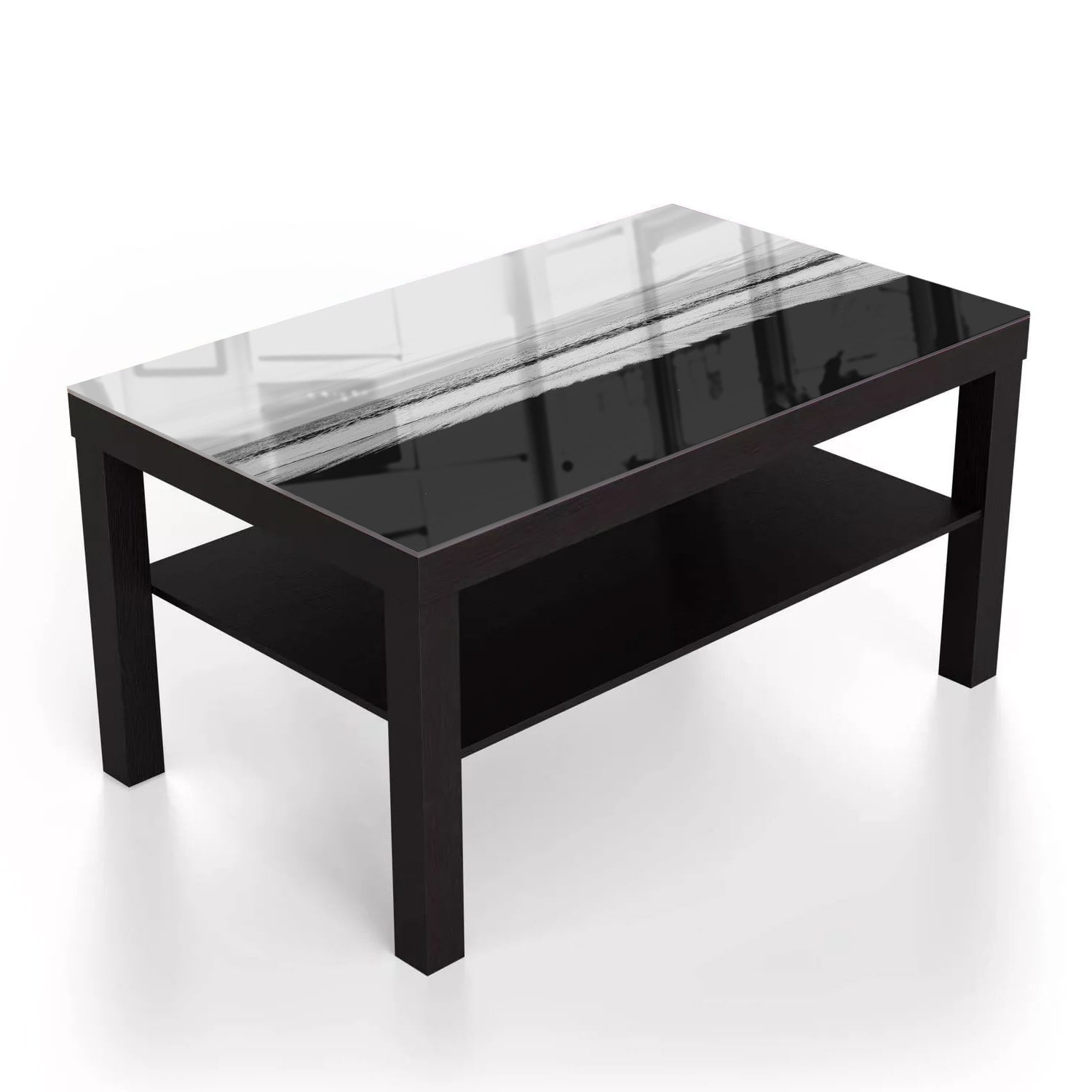 Salontafel 90x55 - Gehard Glas - Zwart-Wit Strand