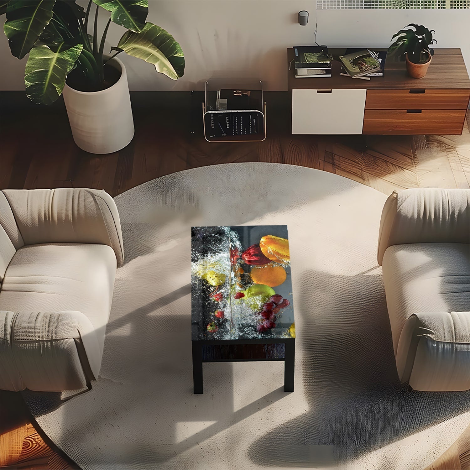 Salontafel 90x55 - Gehard Glas - Fruit Splash