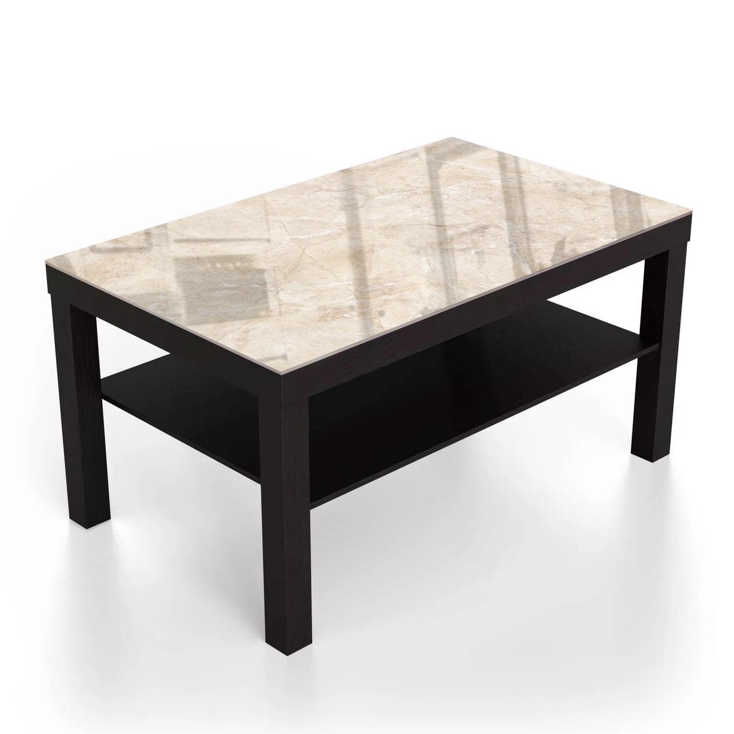 Salontafel 90x55 - Gehard Glas - Zandsteen Marmer