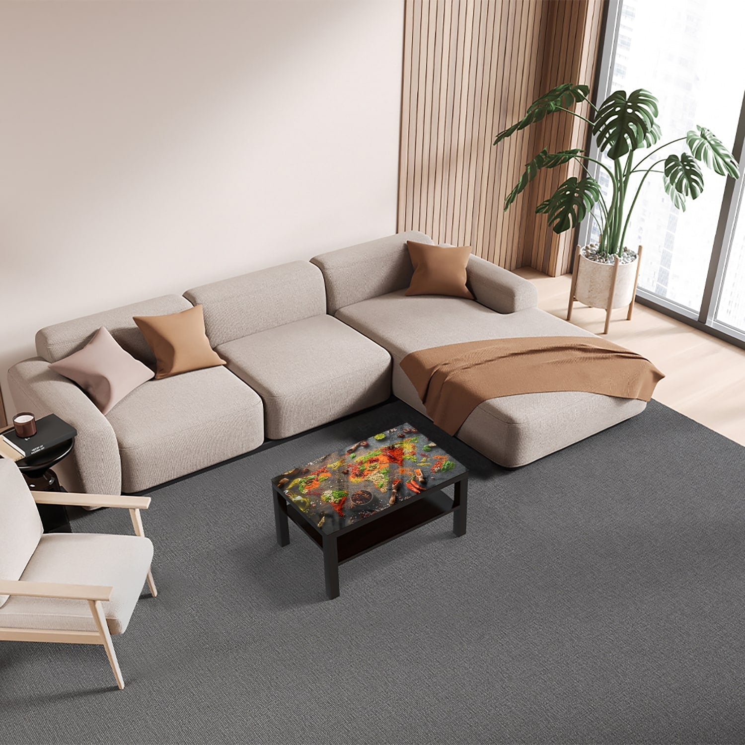 Salontafel 90x55 - Gehard Glas - Specerijen over de Wereld