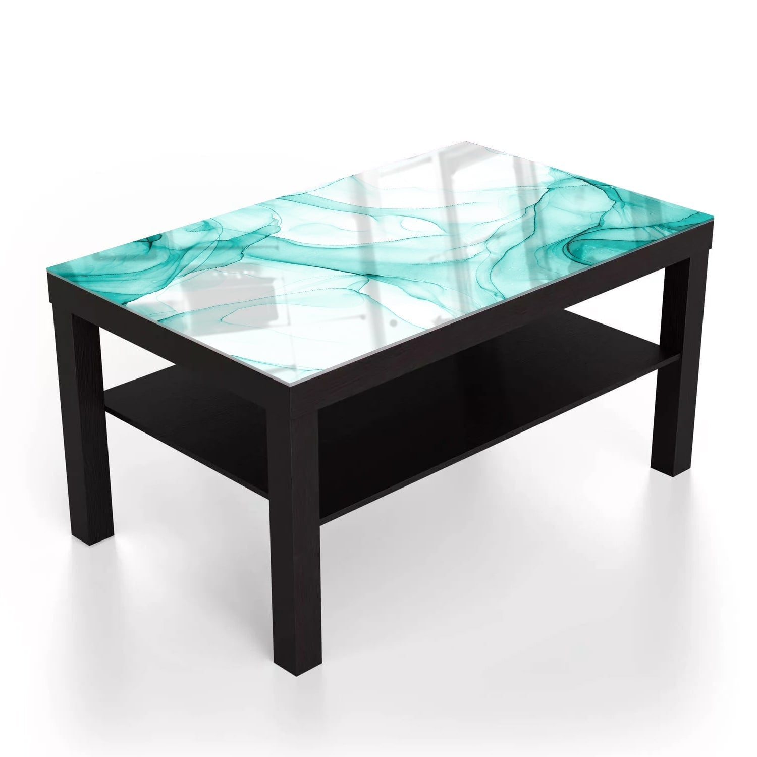 Salontafel 90x55 - Gehard Glas - Aqua Marmer