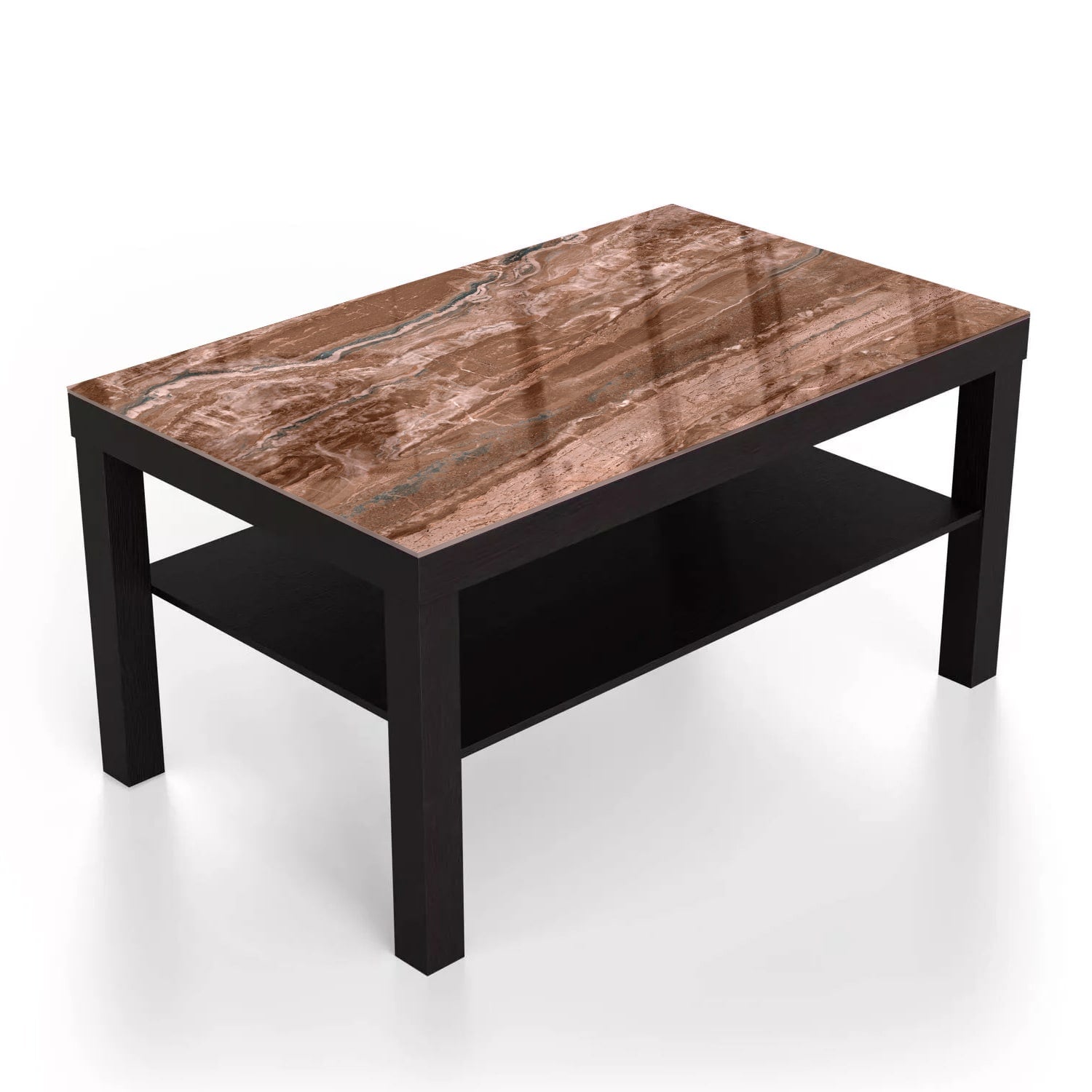 Salontafel 90x55 - Gehard Glas - Aarde Bruin Marmer