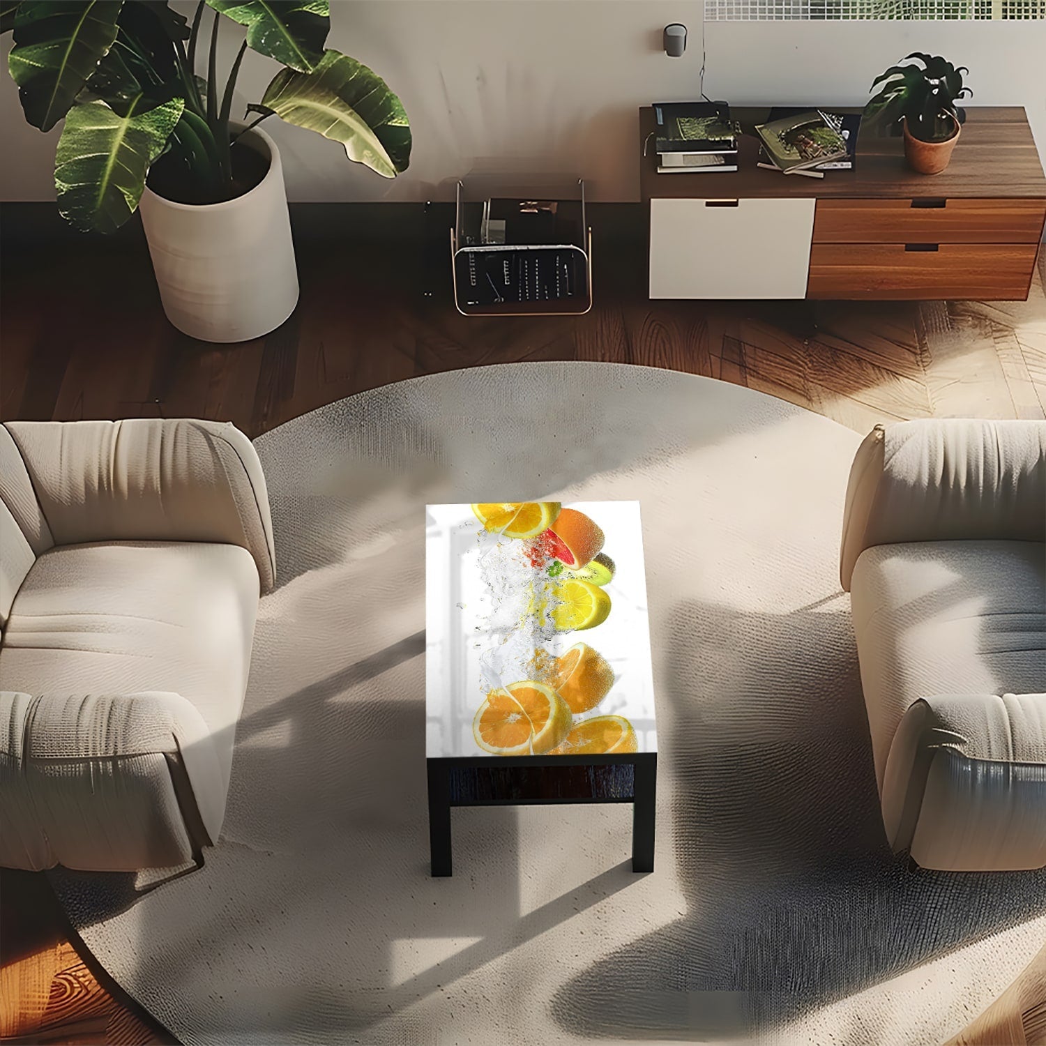 Salontafel 90x55 - Gehard Glas - Fruitmix Splash