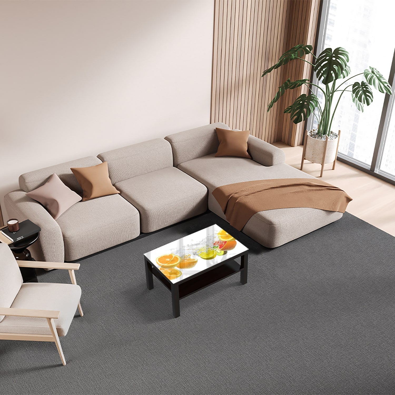 Salontafel 90x55 - Gehard Glas - Fruitmix Splash