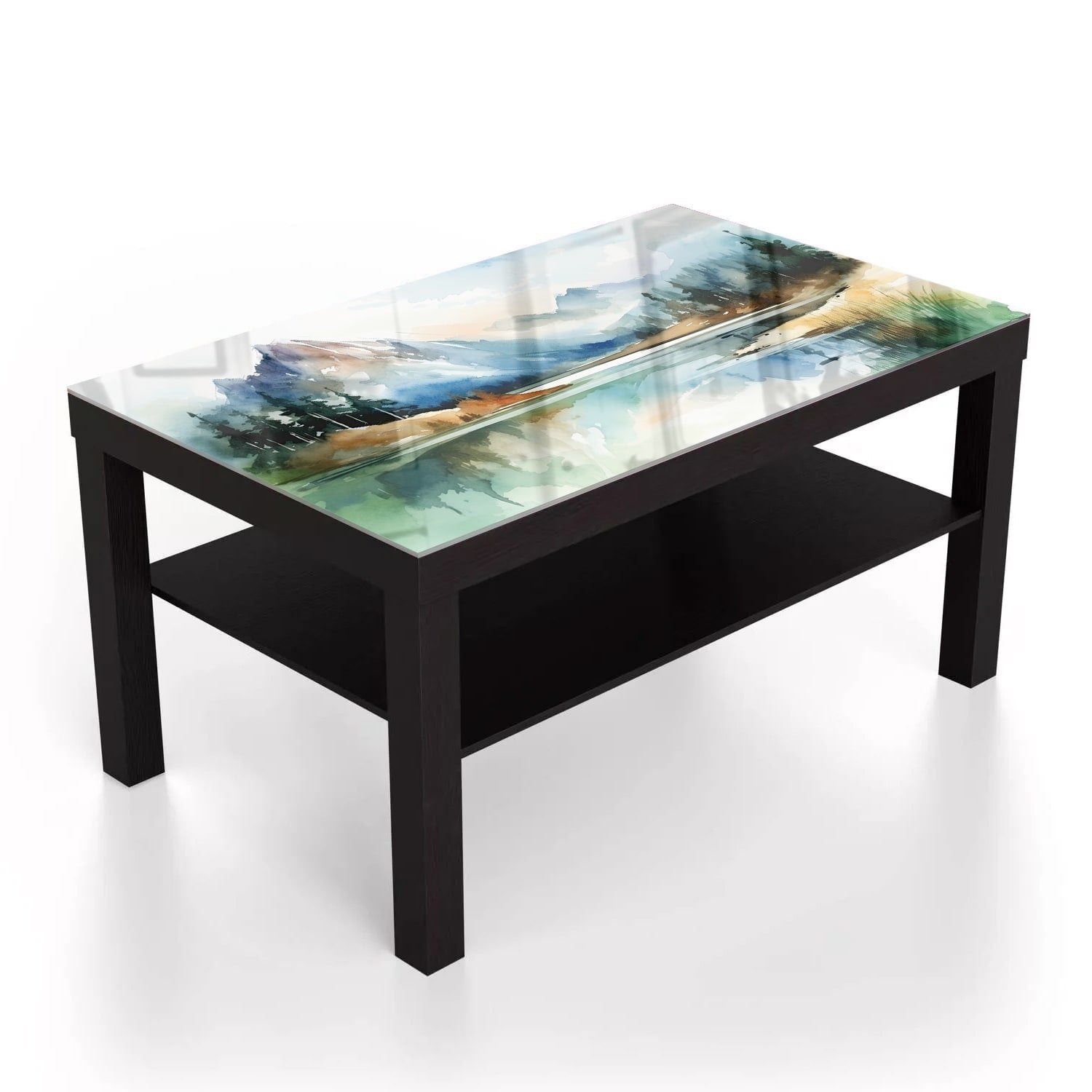 Salontafel 90x55 - Gehard Glas - Waterverf Schilderij Landschap