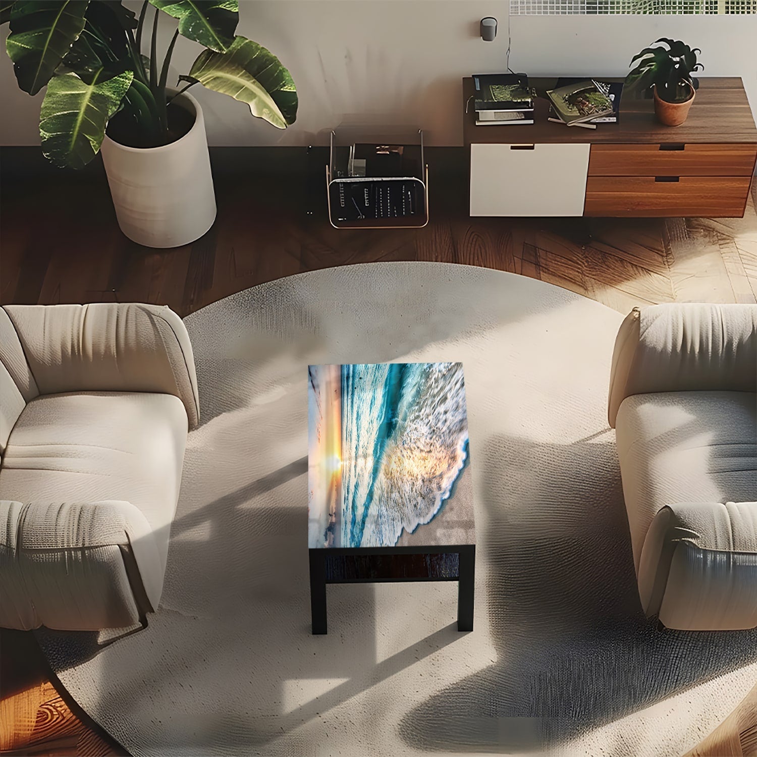 Salontafel 90x55 - Gehard Glas - Strand in CancÃºn