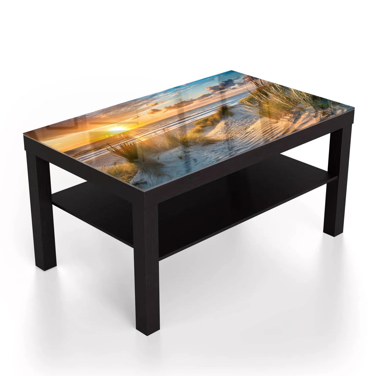 Salontafel 90x55 - Gehard Glas - Zonsondergang bij Duinen