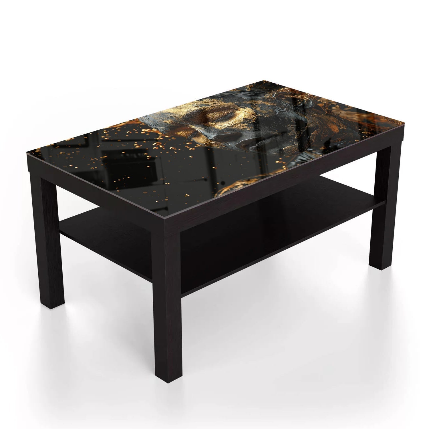 Salontafel 90x55 - Gehard Glas - Vrouw met Gouden Make-up