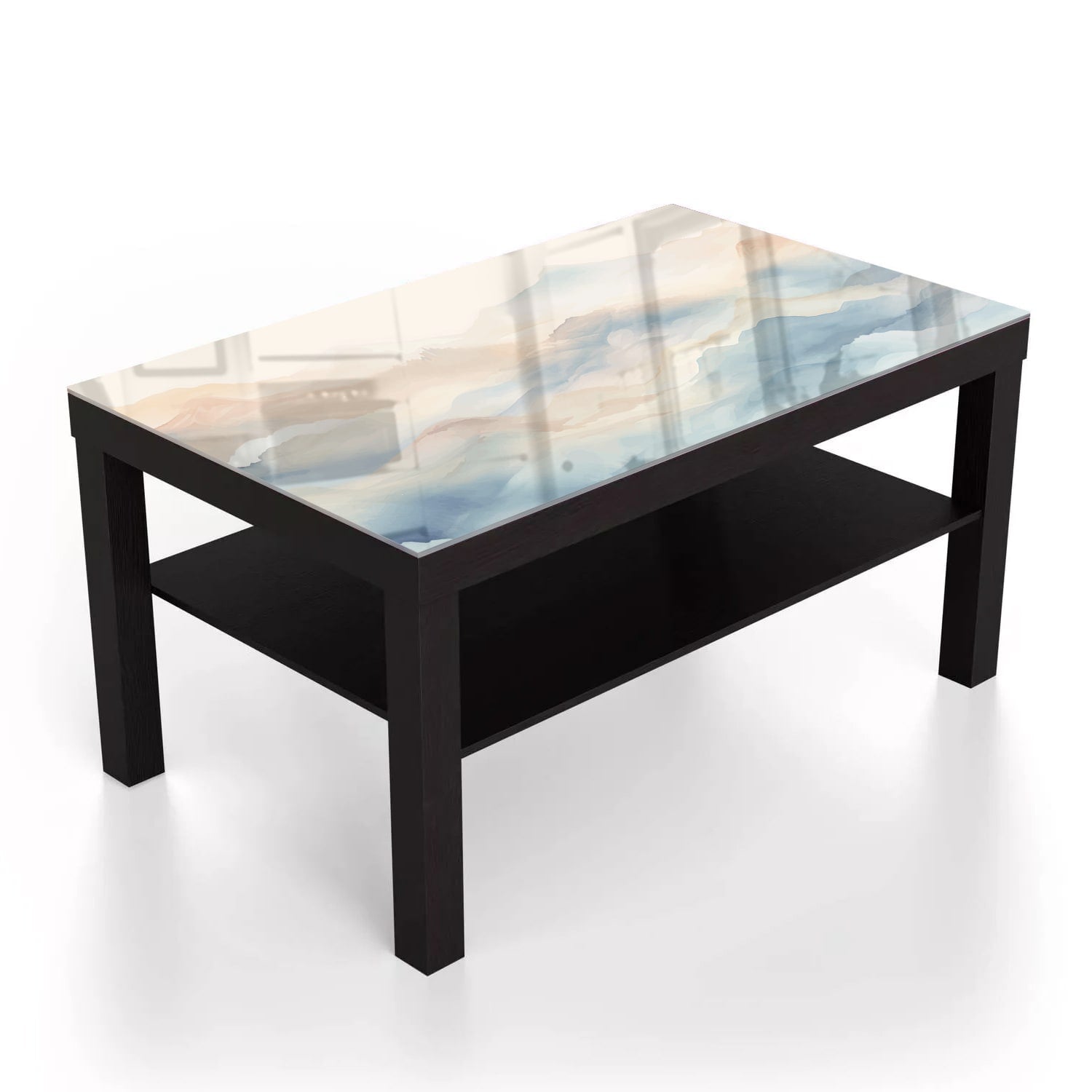 Salontafel 90x55 - Gehard Glas - Waterverf Schilderij van Bergen