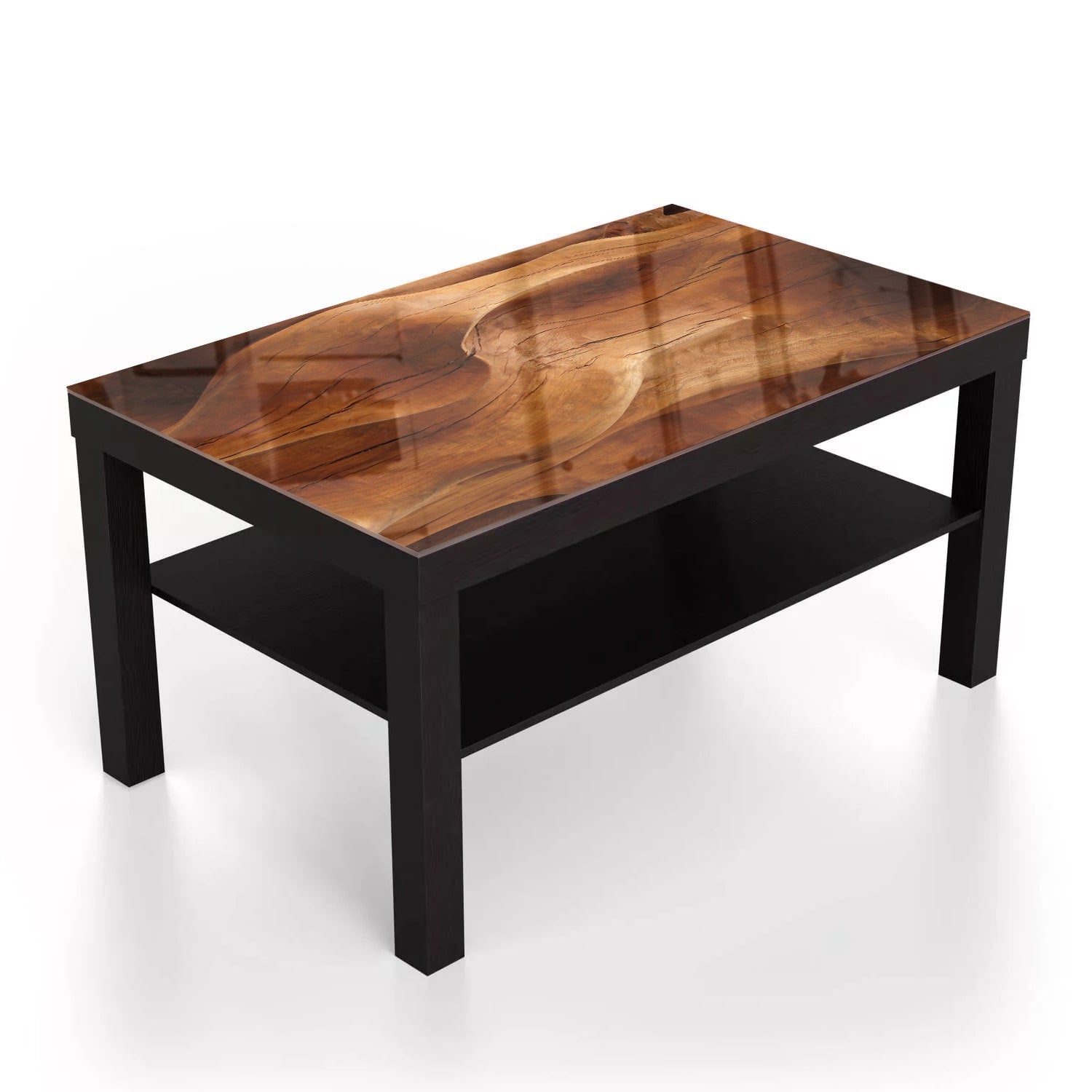 Salontafel 90x55 - Gehard Glas - Golvend Hout