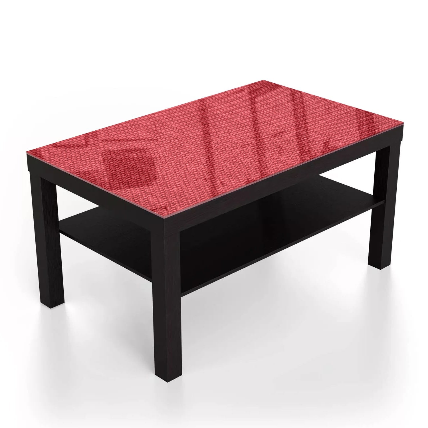 Salontafel 90x55 - Gehard Glas - Rode Linnen Textuur