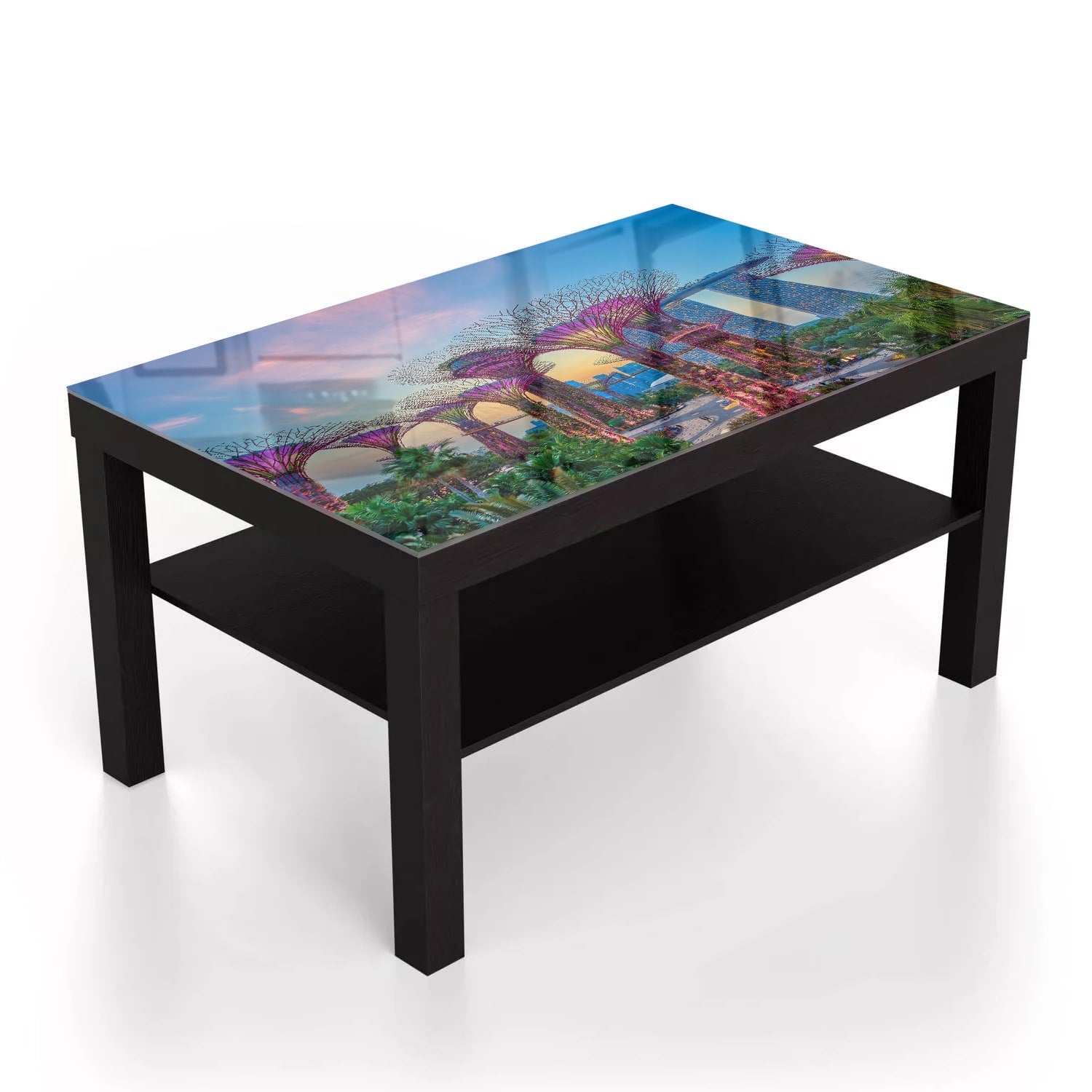 Salontafel 90x55 - Gehard Glas - Zonsondergang in Singapore