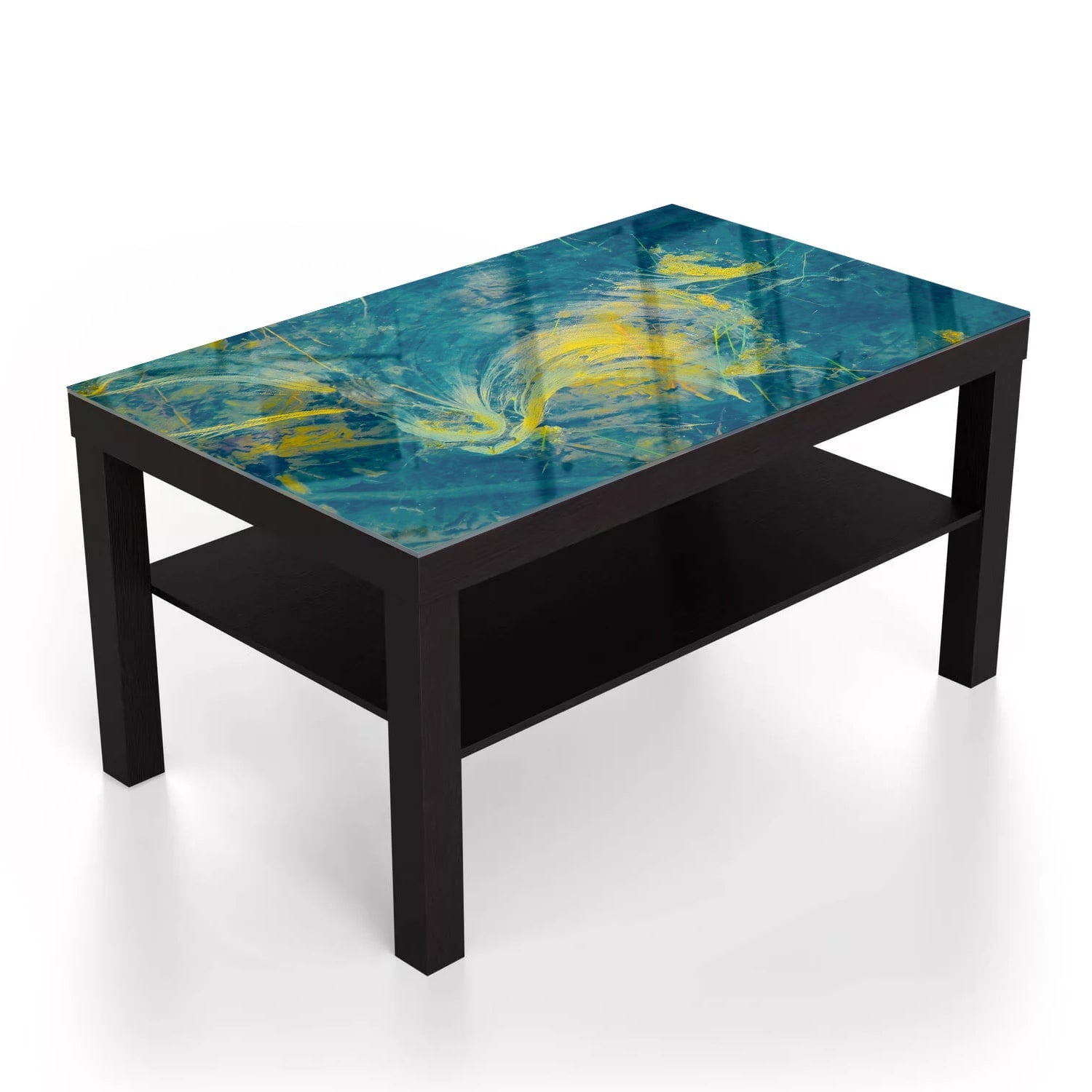 Salontafel 90x55 - Gehard Glas - Abstracte Verf Golven